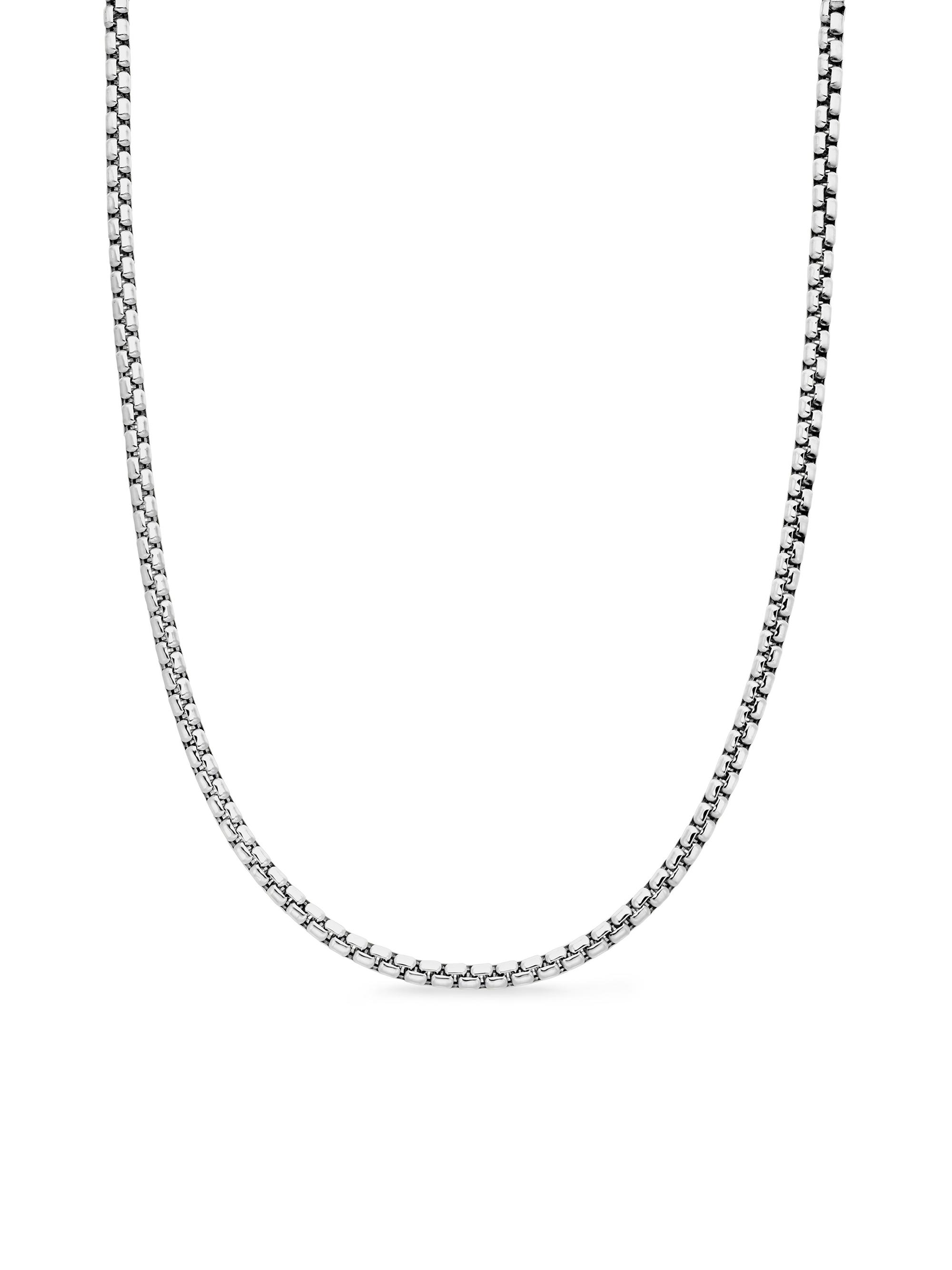 David Yurman Men's Box Chain Necklace in 18K White Gold, 3.4MM - White Gold