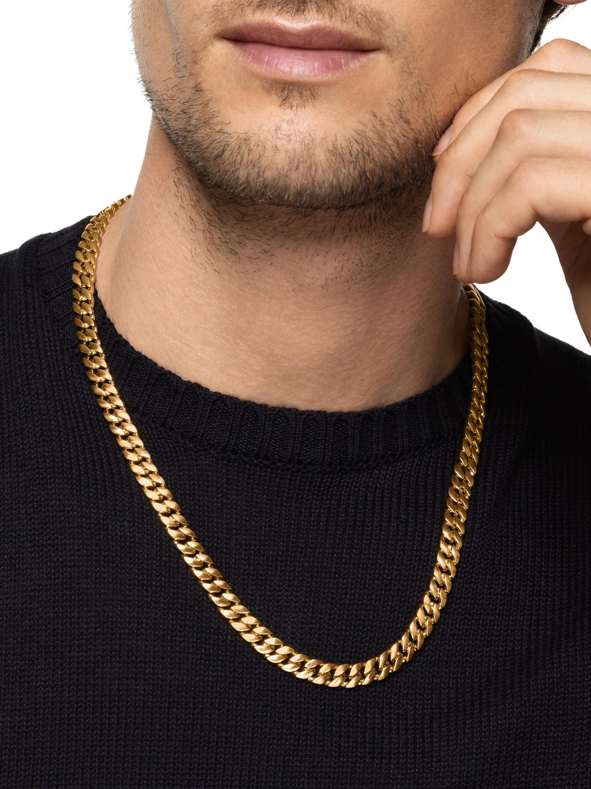 David Yurman Men's Curb Chain Necklace In 18K Yellow Gold, 8mm - Gold - back view