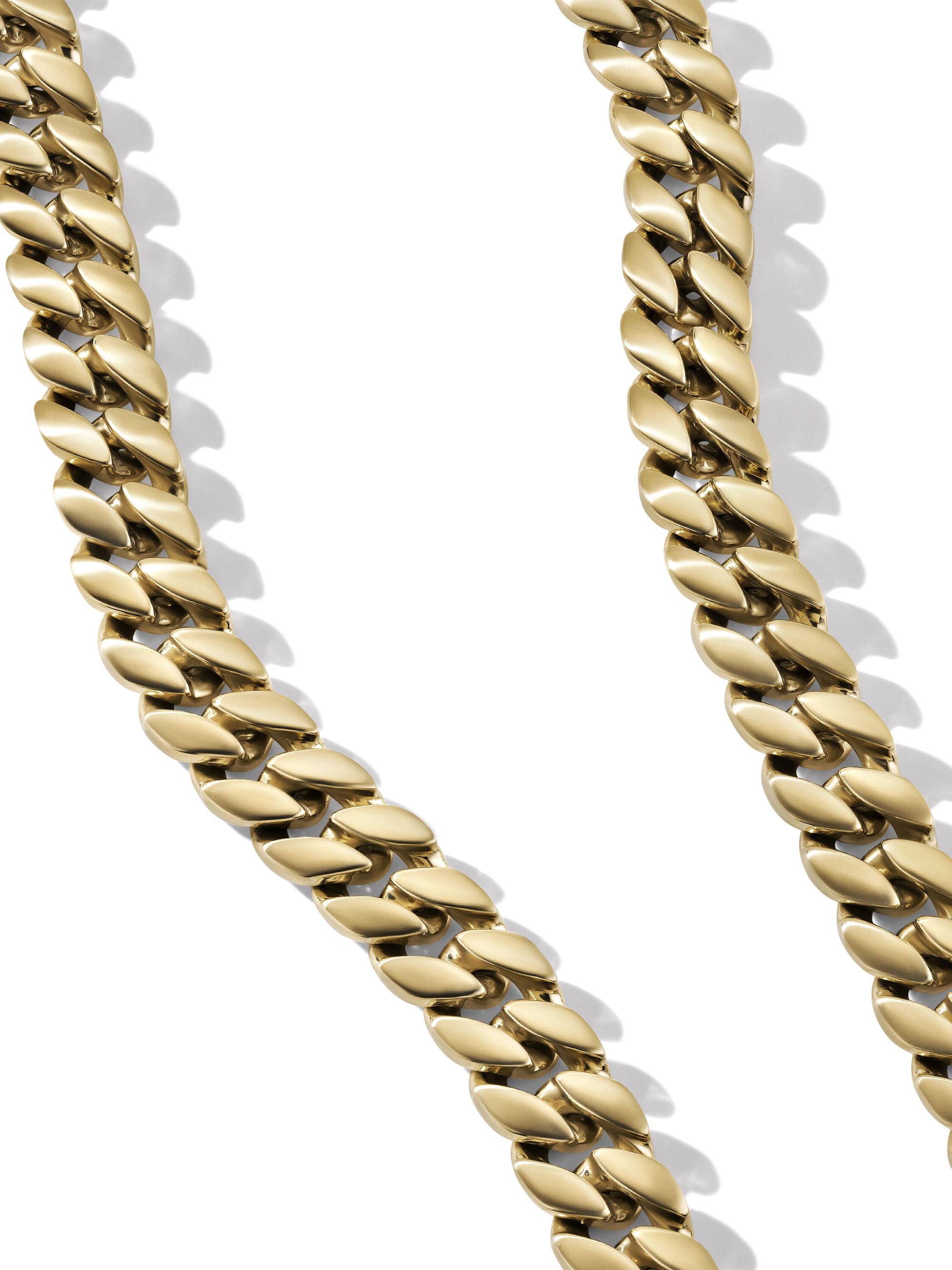 David Yurman Men's Curb Chain Necklace In 18K Yellow Gold, 8mm - Gold - side view