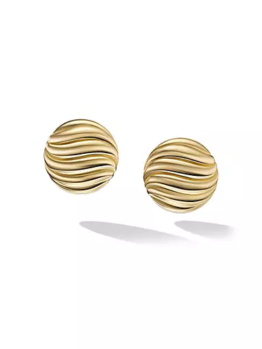 Sculpted Cable Stud Earrings In 18K Yellow Gold