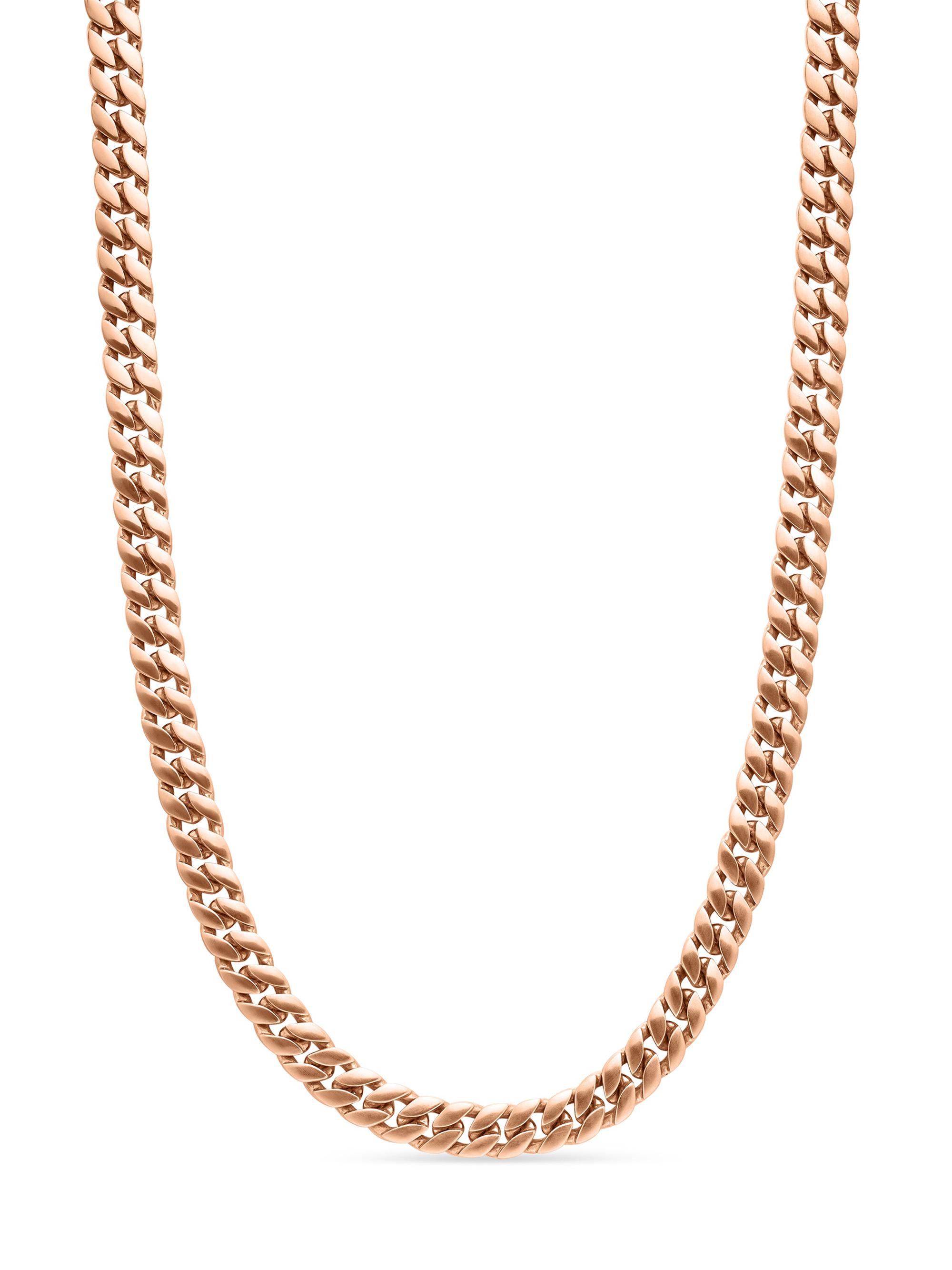 David Yurman Men's Curb Chain Necklace in 18K Rose Gold, 8mm - Rose Gold