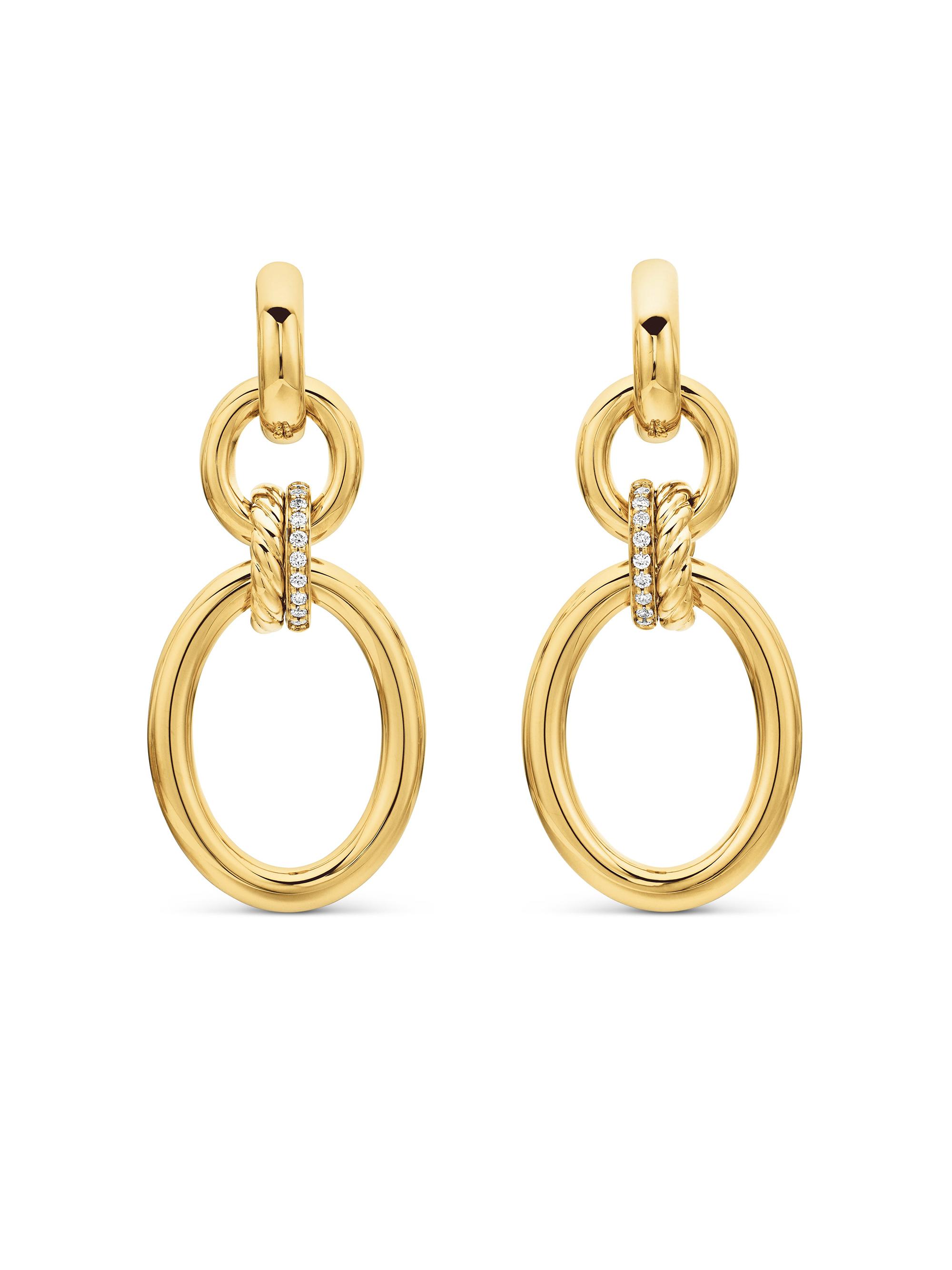 David Yurman Women's DY Mercer Circular Drop Earrings In 18K Yellow Gold - Gold