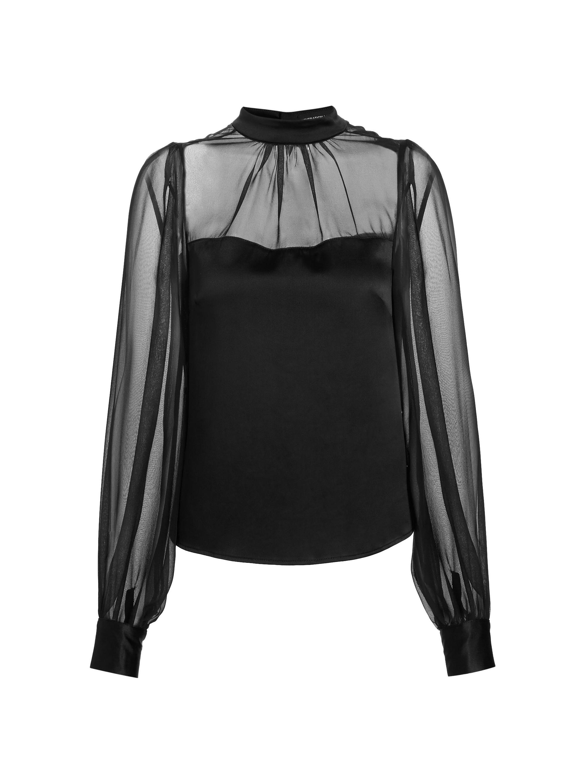 Generation Love Women's Agnes Silk Georgette Blouse - Black