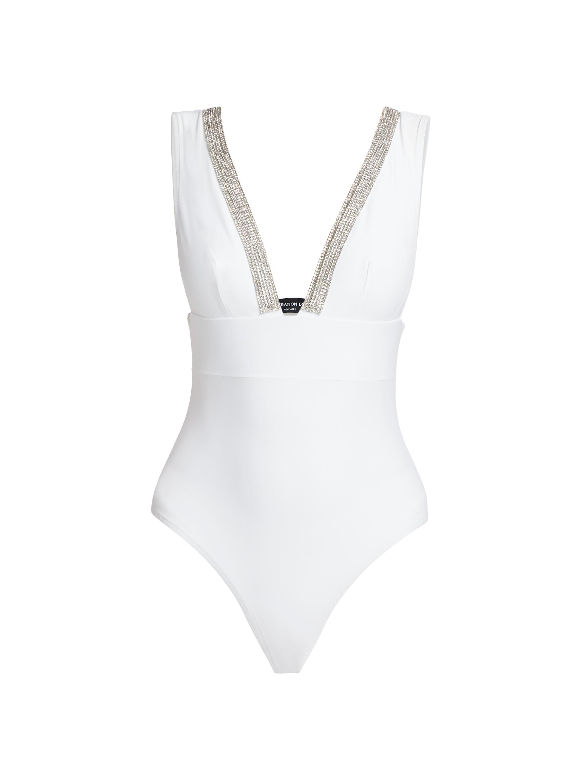Generation Love Women's Veda Crystal-Trimmed One-Piece Swimsuit - White