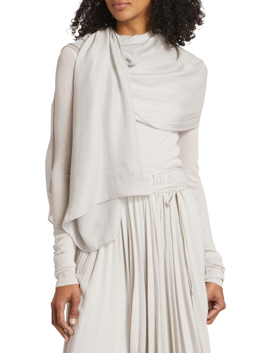 Loro Piana ロロピアーナ スカーフ　STOLA LUNA SOFFIO Loro Piana Stola Silk-Blend Logo Scarf | Saks Fifth Avenue