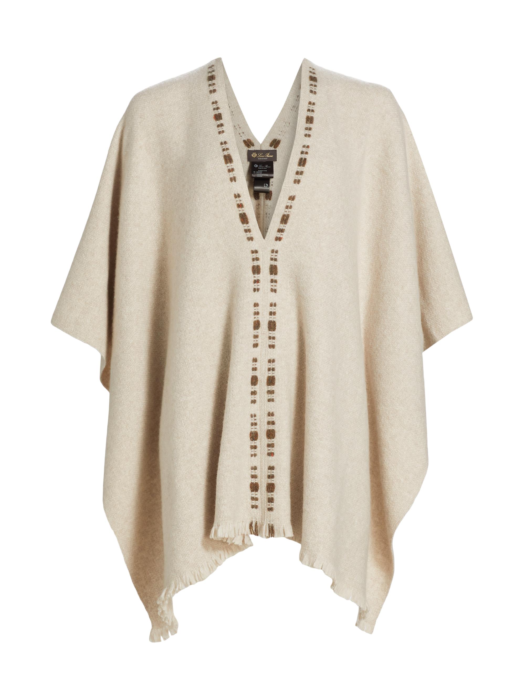 Loro Piana Women's Cashmere-Blend Poncho - Cream
