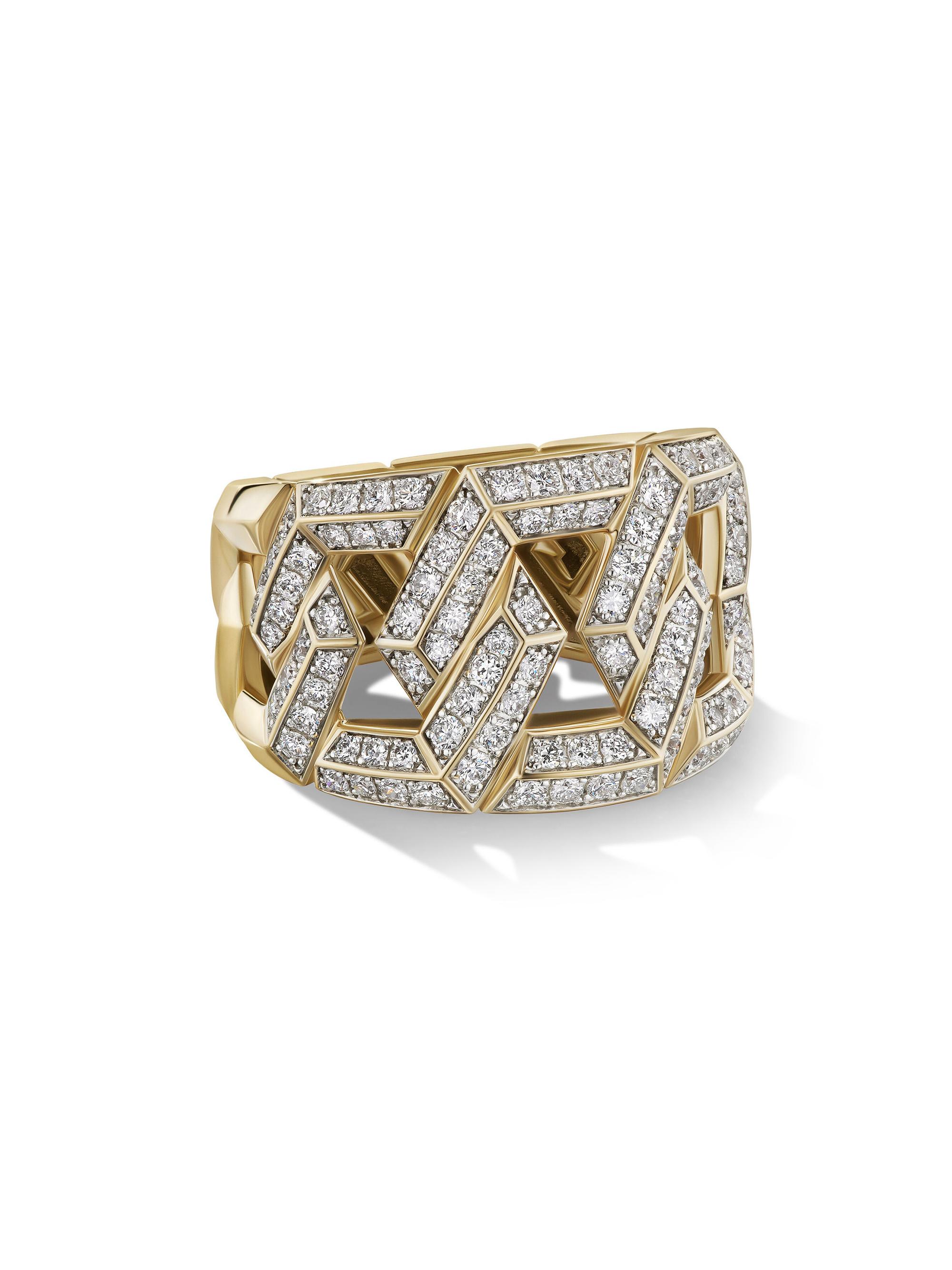 David Yurman Women's Carlyle Ring In 18K Yellow Gold - Diamond