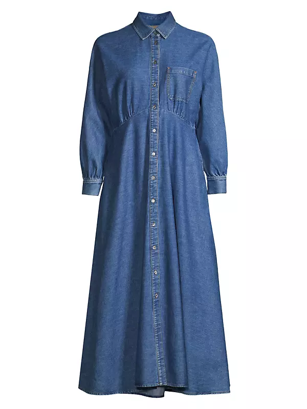 Denim Tiered Shirt Dress – Style Me Luxe