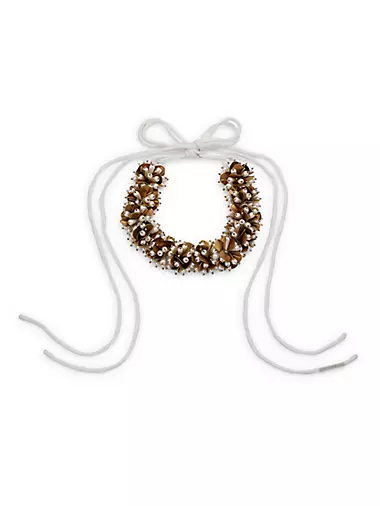Clustered Faux-Pearl Choker Necklace