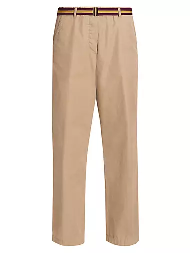 Pulian Belted Wide-Leg Cotton Pants
