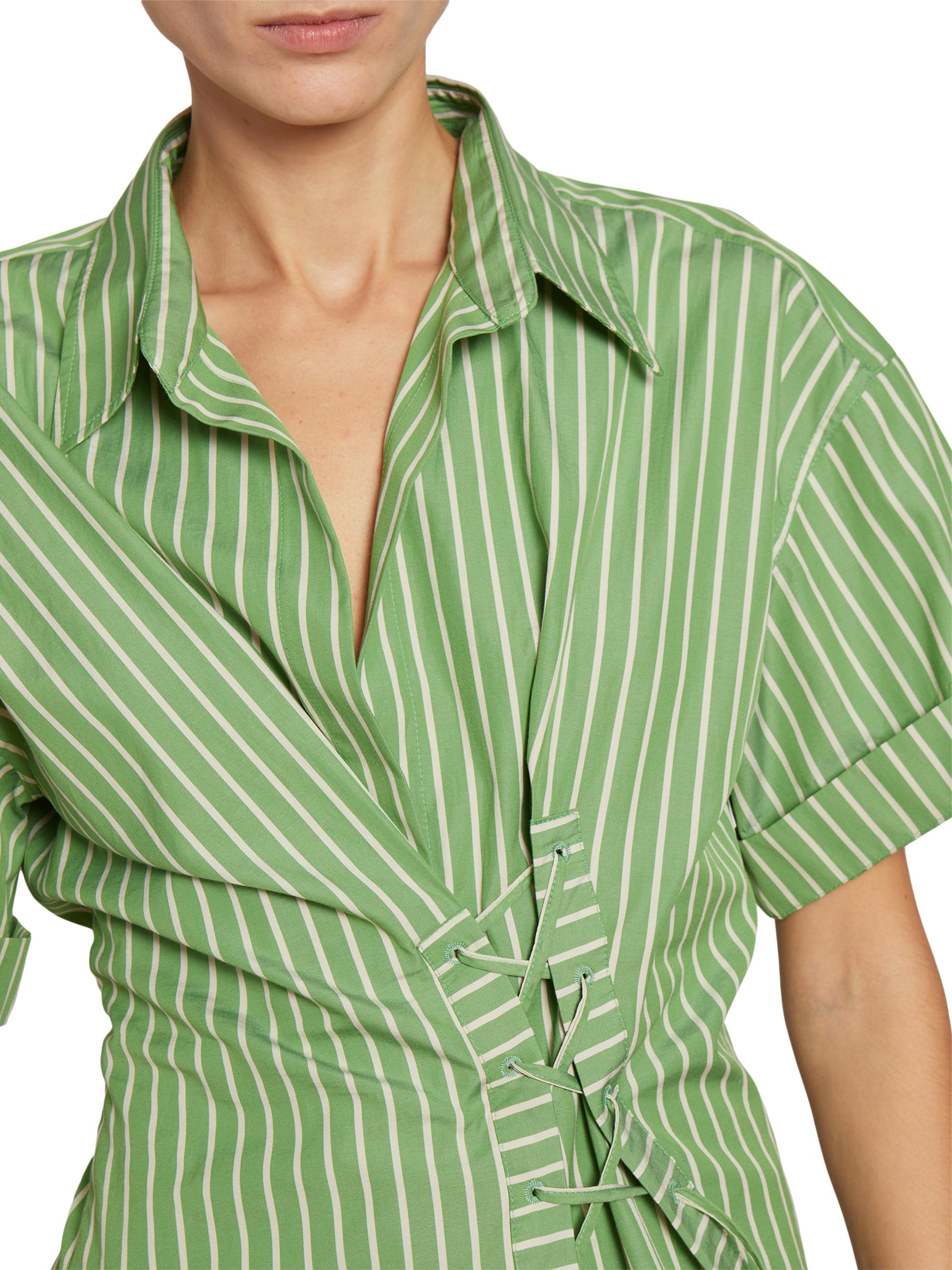 Dries Van Noten Click Lace-Up Cotton Shirt | Saks Fifth Avenue