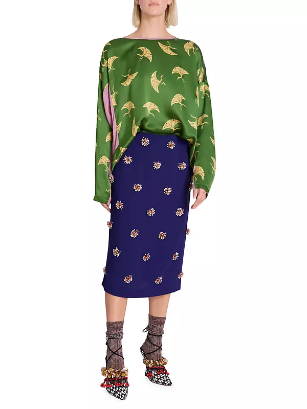Salby Paillette-Embellished Midi-Skirt