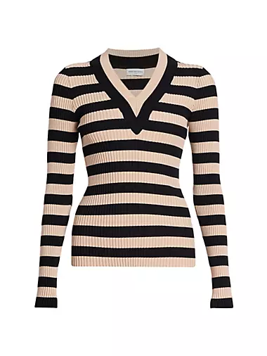 Tilaka Striped V-Neck Sweater