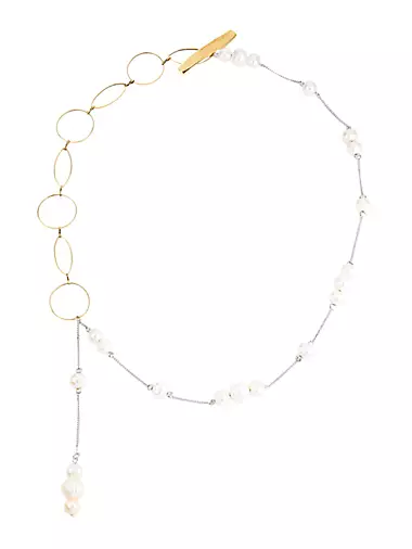 Imitation Pearl Chainlink Necklace