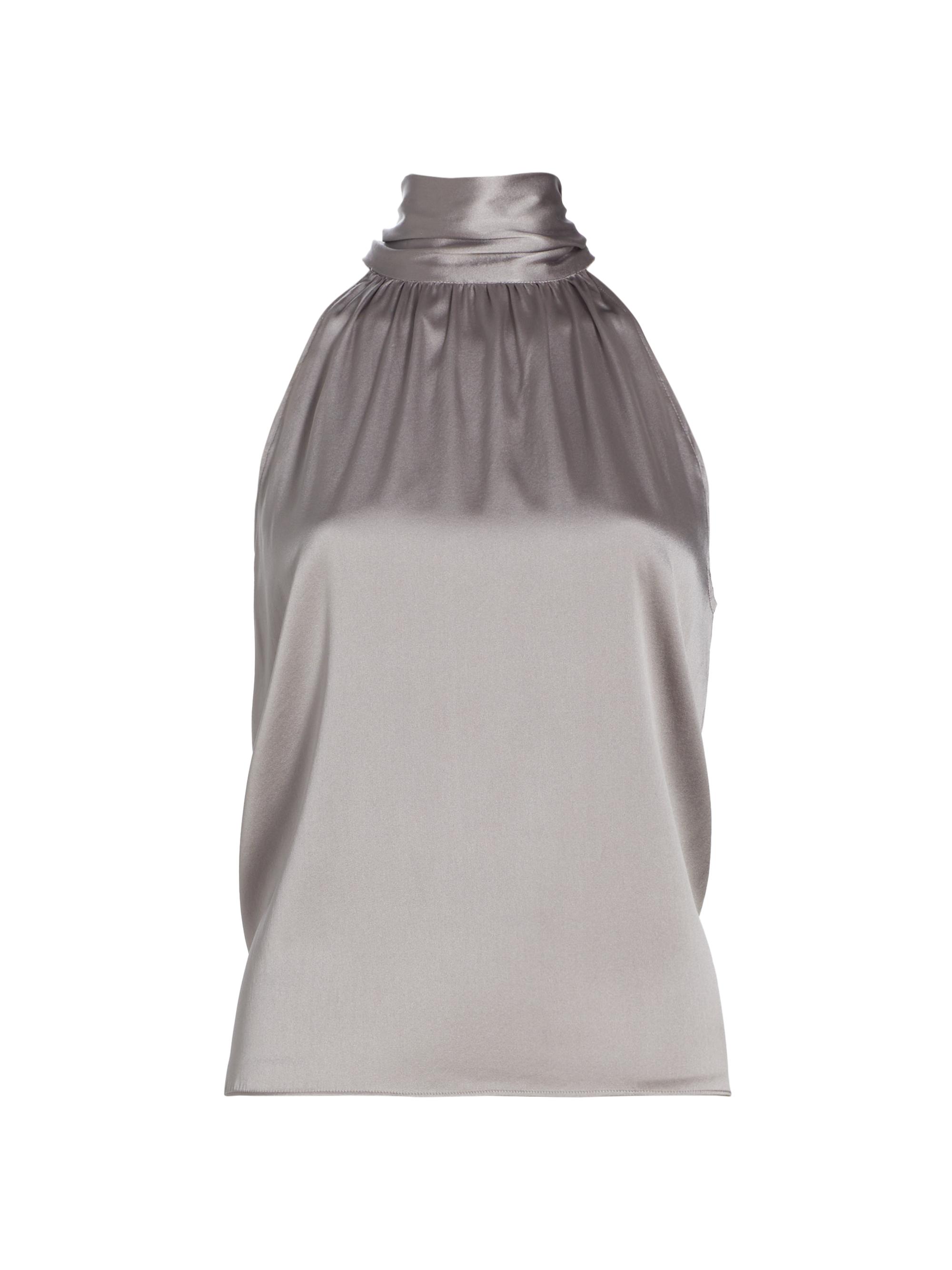 Generation Love Women's Noemi Silk Halterneck Blouse - Platinum