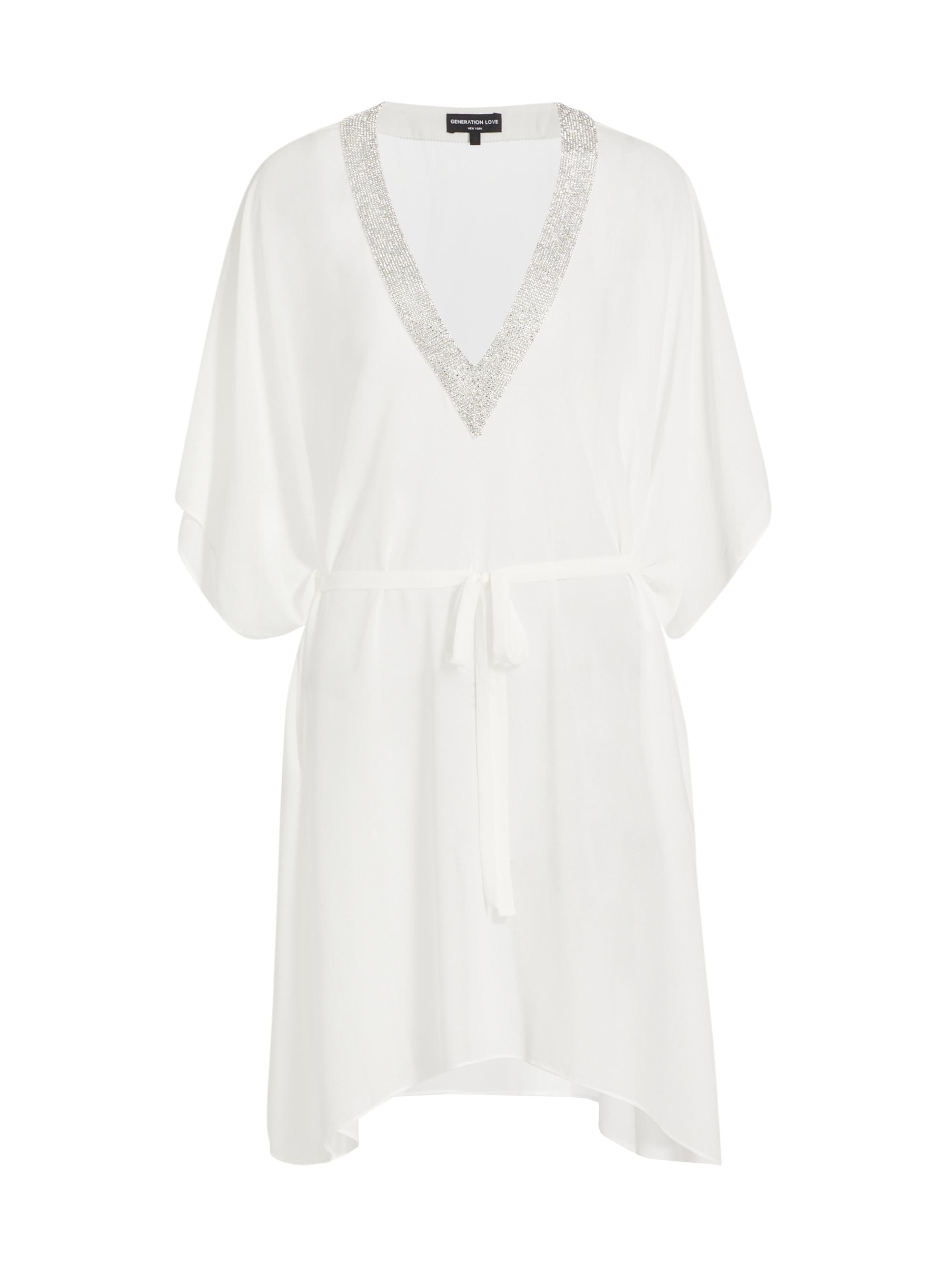 Generation Love Women's Bria Crystal Cover-Up Dress - White Clear