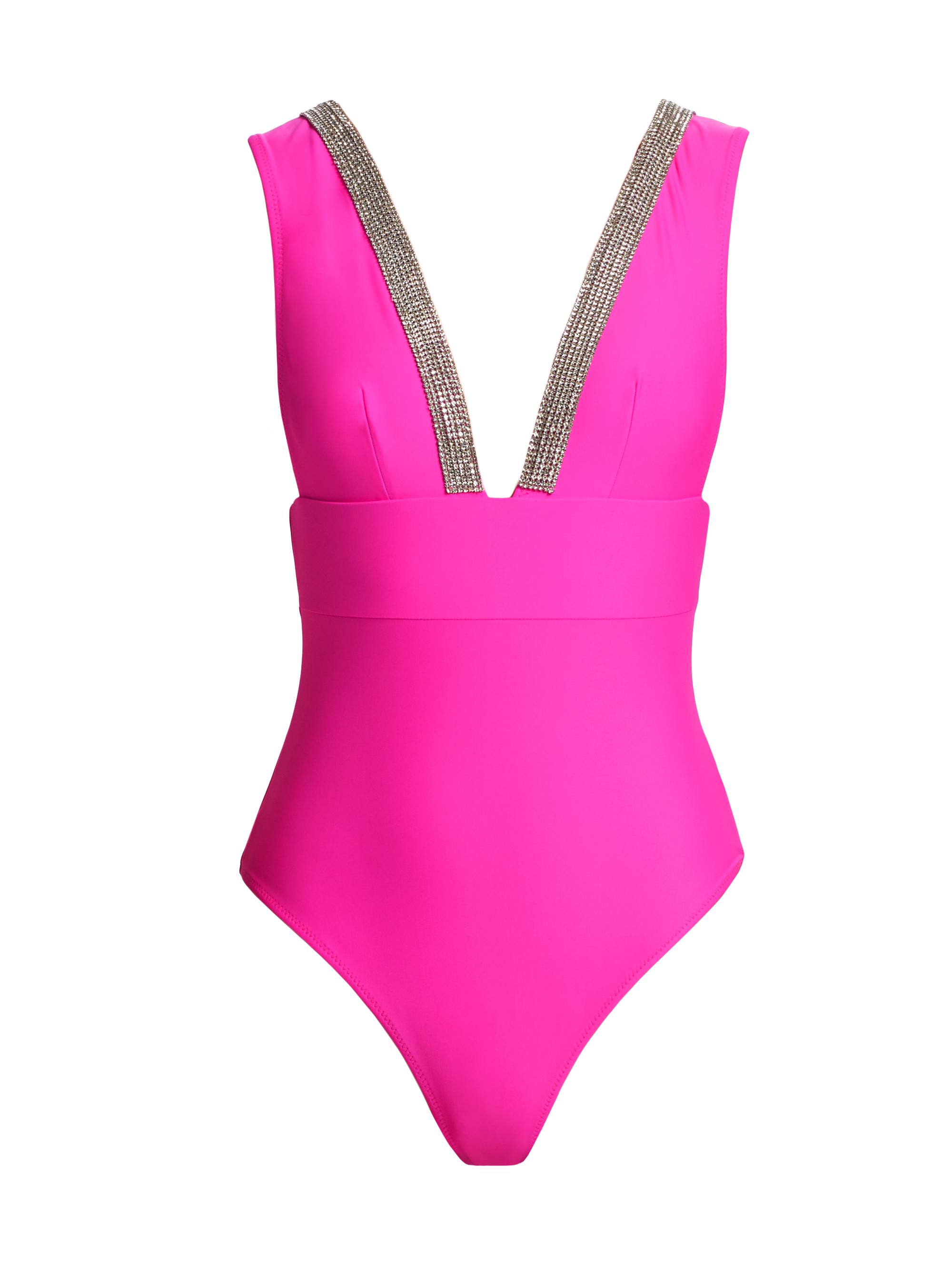 Generation Love Women's Veda Crystal Trimmed One-Piece Swimsuit - Hot Pink