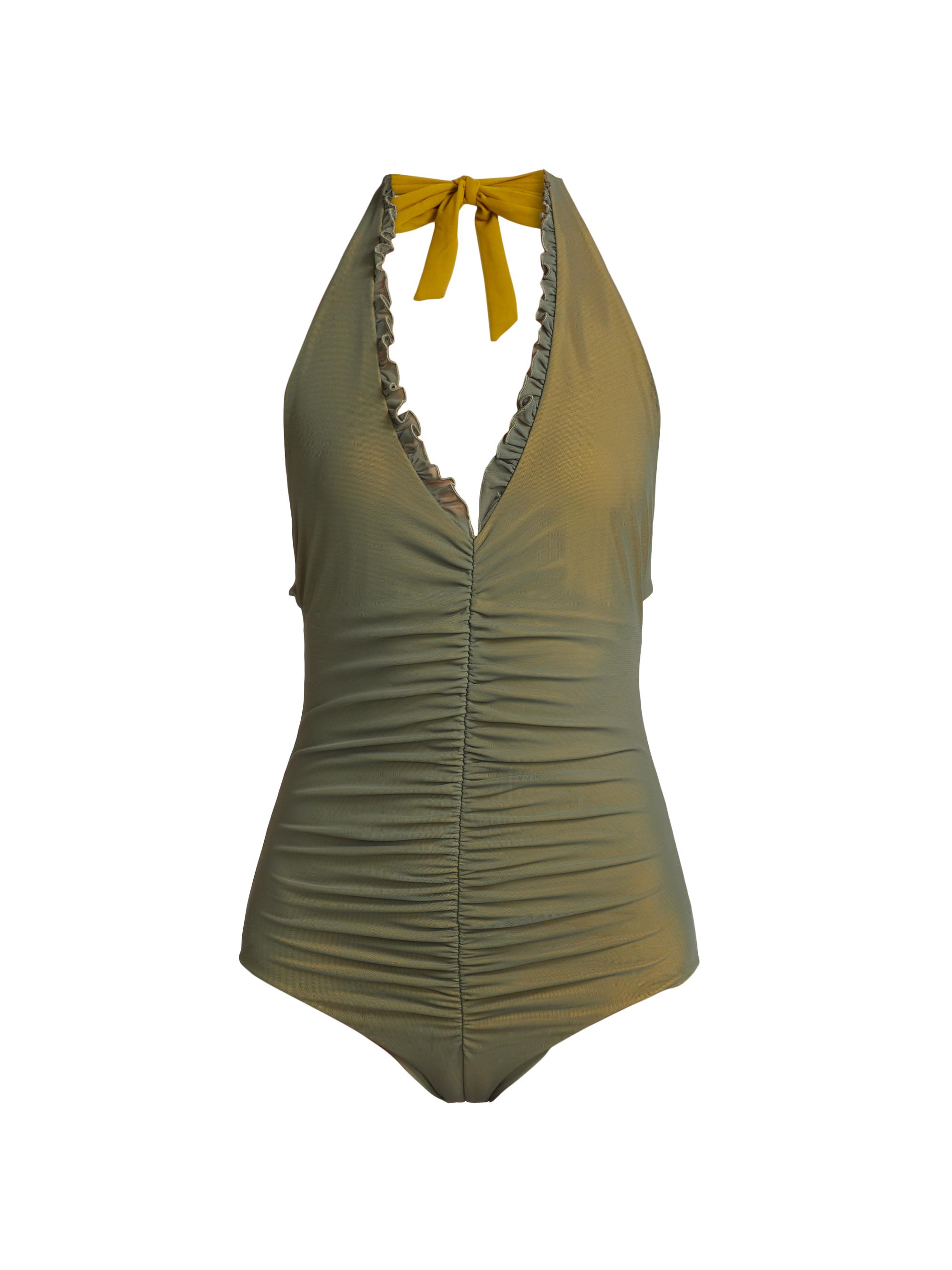 Chiara Boni La Petite Robe Women's Rio Kyla Mesh One-Piece Swimsuit - Olive