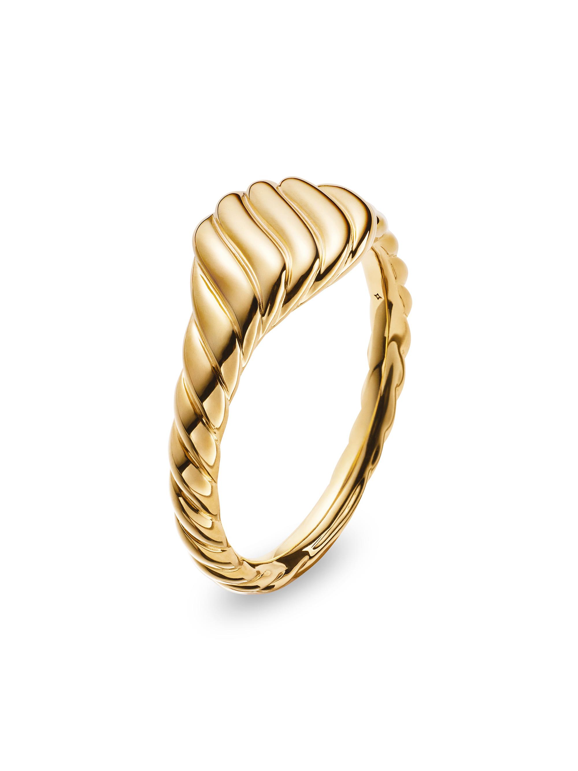 David Yurman Sculpted Cable Micro Pinky Ring In 18K Yellow Gold
