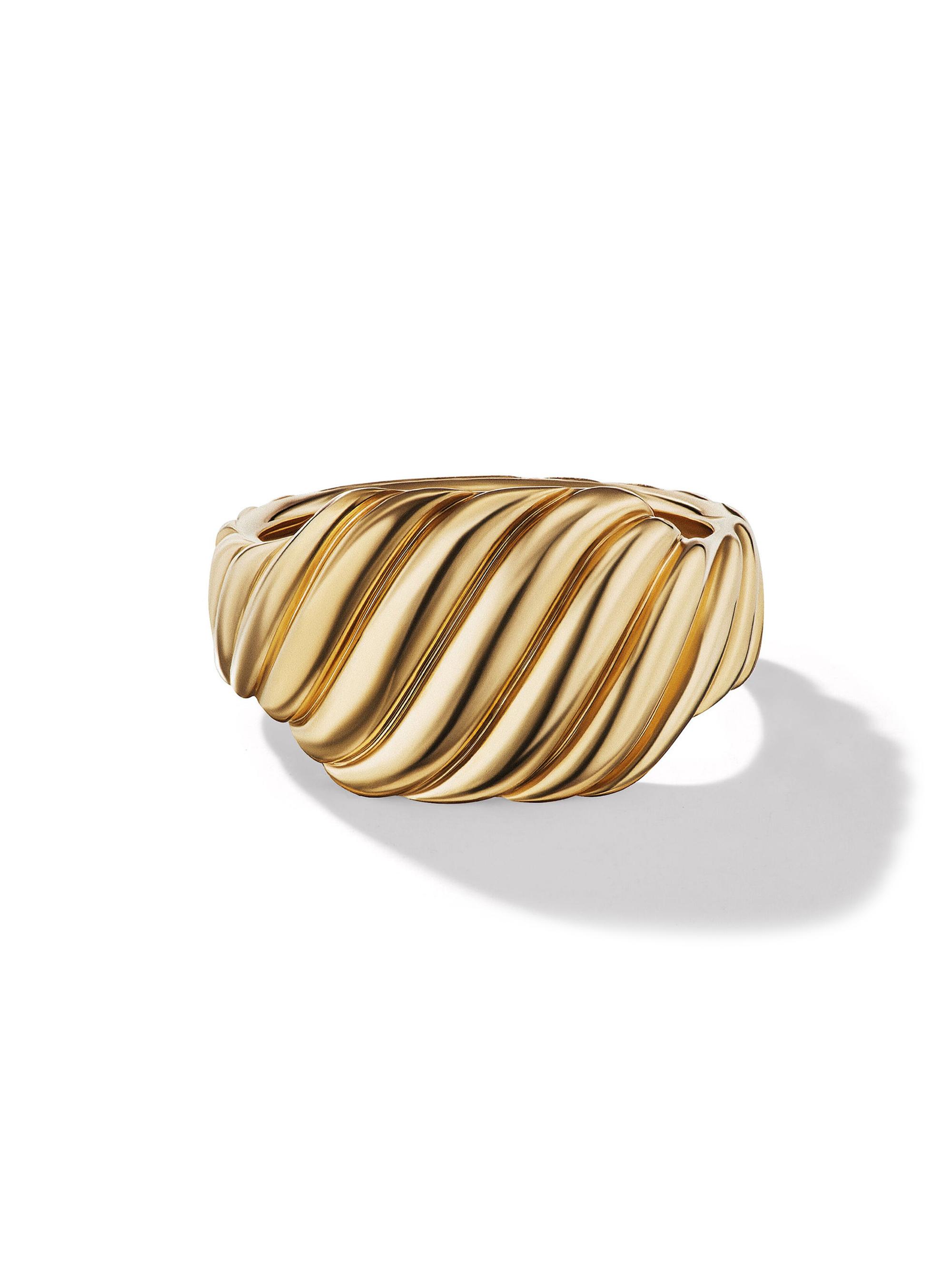 David Yurman Women's Sculpted Cable Contour Ring In 18K Yellow Gold, 12.mm - Gold