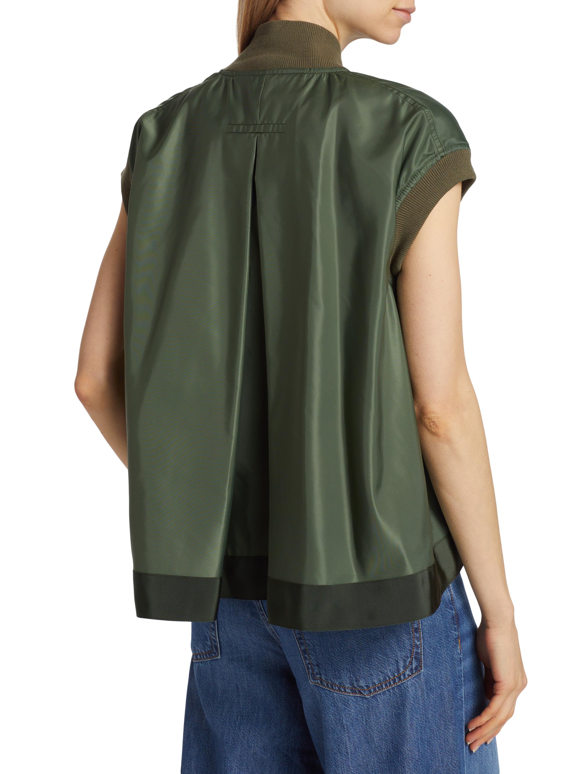 Sacai Pleated-Back Twill Bomber Vest | Saks Fifth Avenue