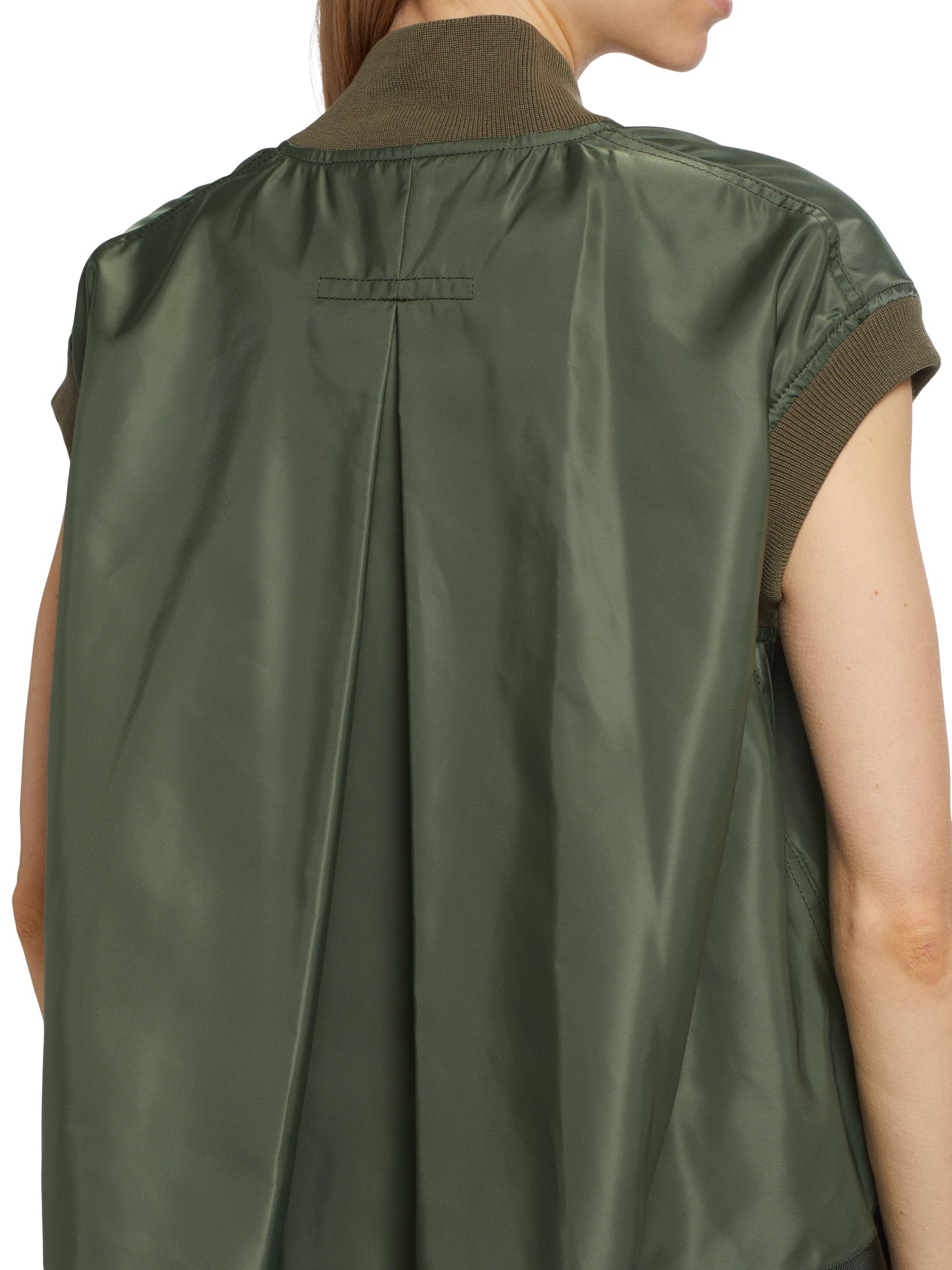 Sacai Pleated-Back Twill Bomber Vest | Saks Fifth Avenue