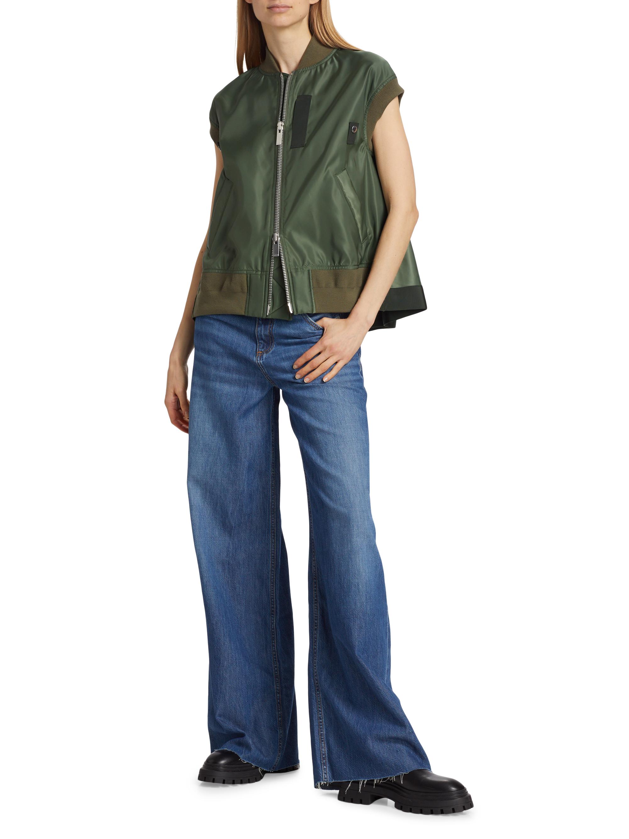 Sacai Pleated-Back Twill Bomber Vest | Saks Fifth Avenue