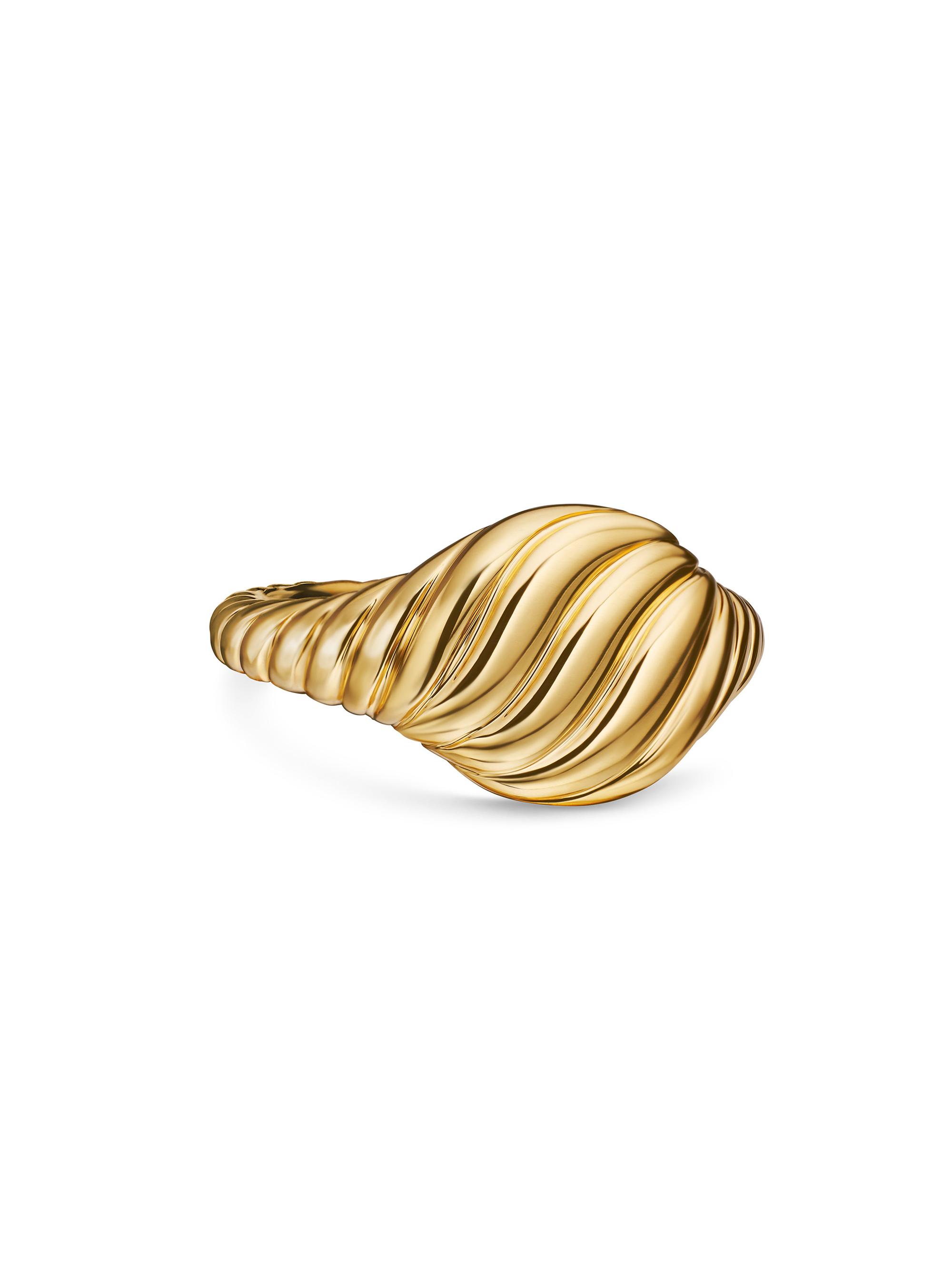 David Yurman Women's Sculpted Cable Pinky Ring In 18K Yellow Gold - Gold