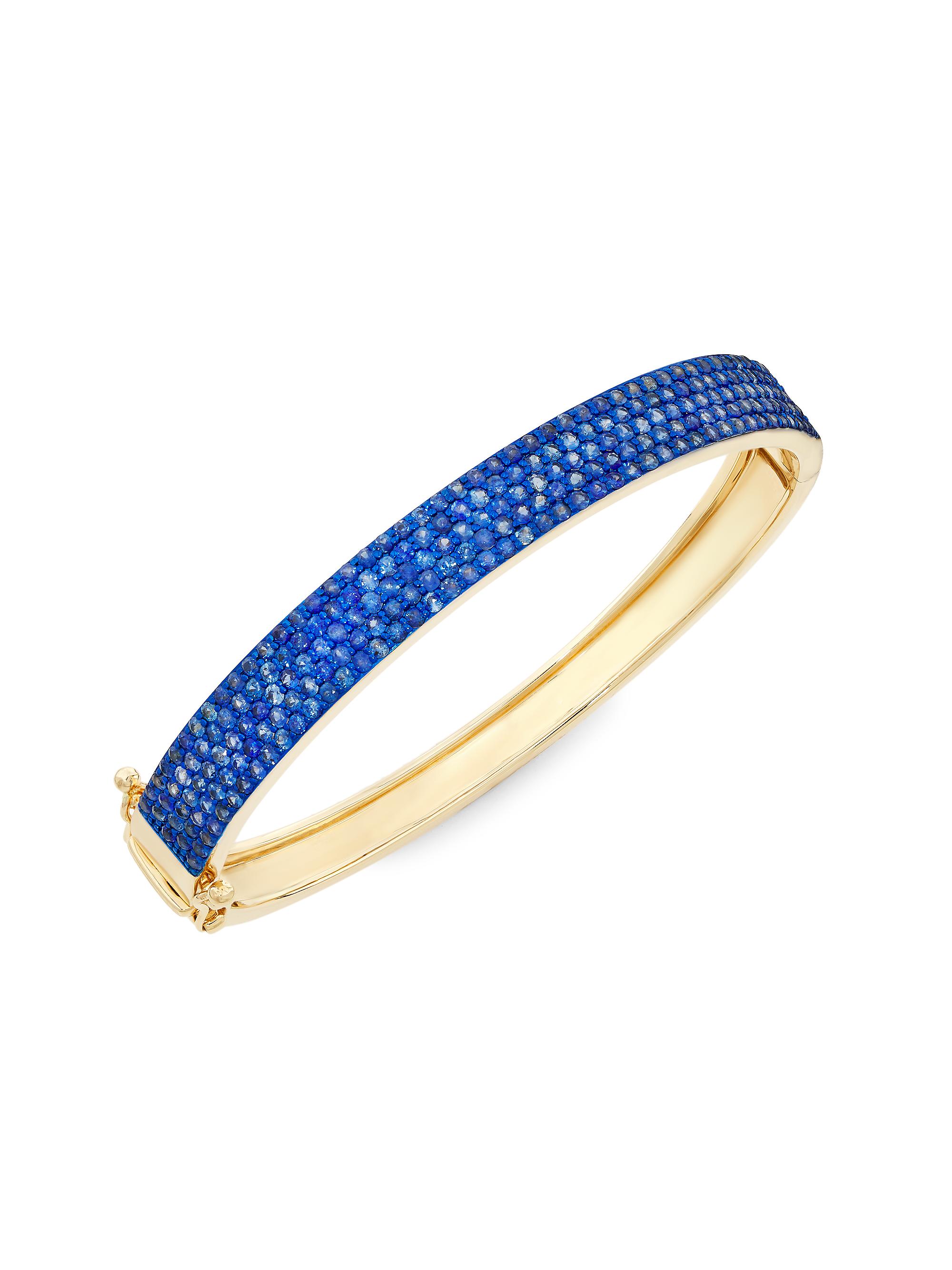 Saks Fifth Avenue Collection Women's 14K Yellow Gold & Blue Sapphire Bangle - Yellow Gold