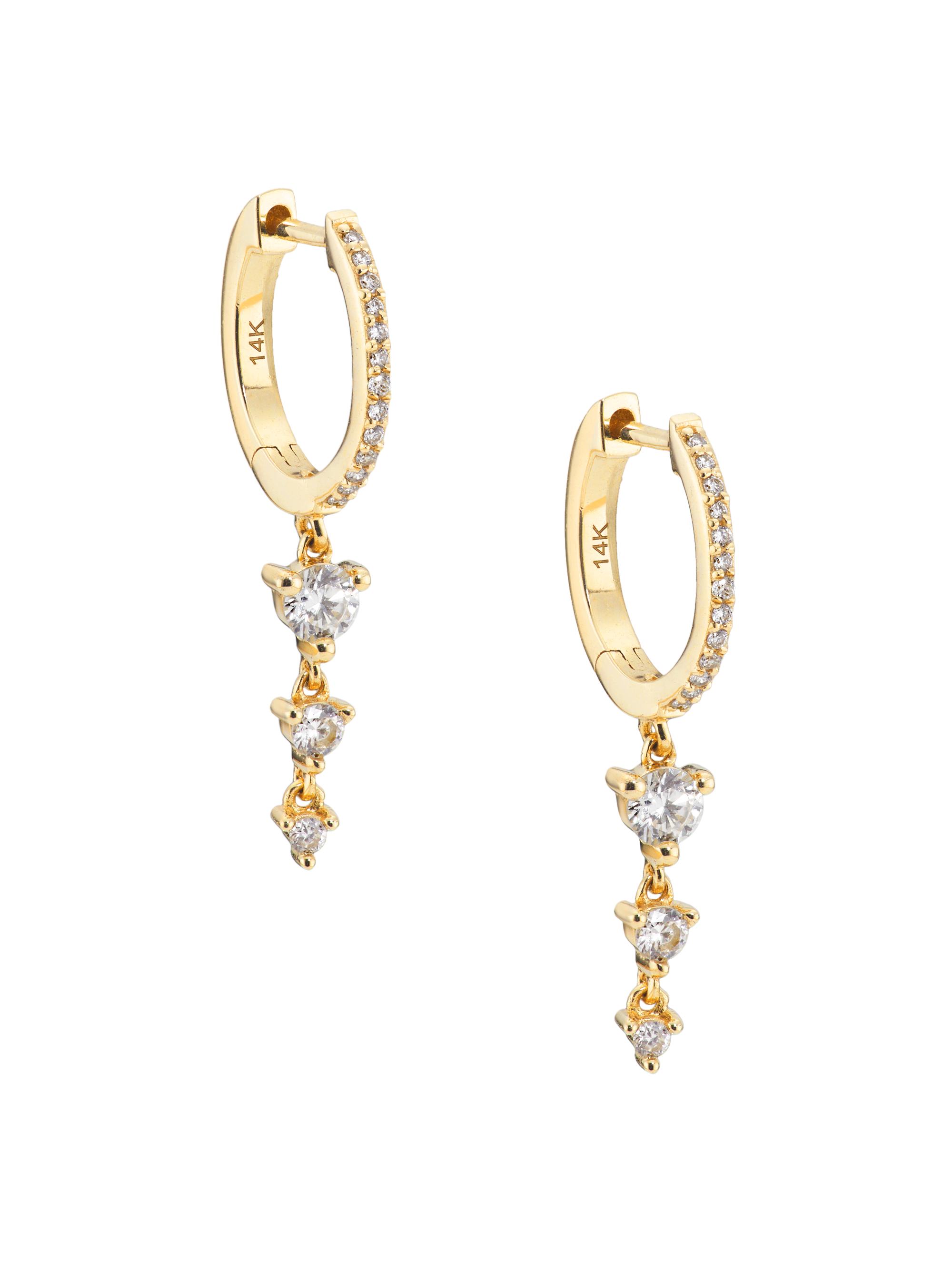 Saks Fifth Avenue Collection Women's 14K Yellow Gold & 0.30 TCW Diamond Drop Earrings - Yellow Gold