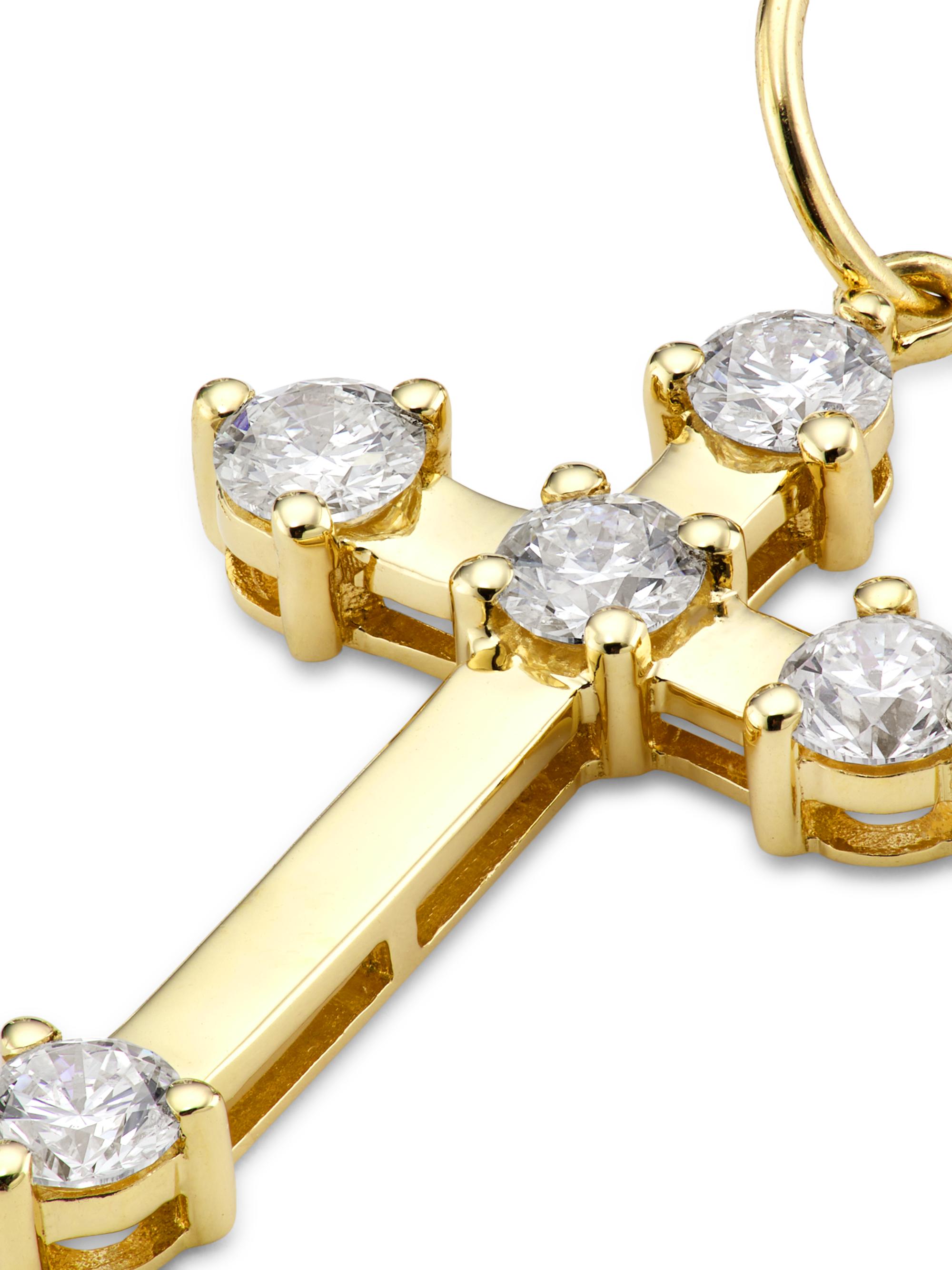 CROSS　Jewelers Collection Flamestitch INOX Jewelry Stainless Steel Gold IP with Black CZ Jesus Christ