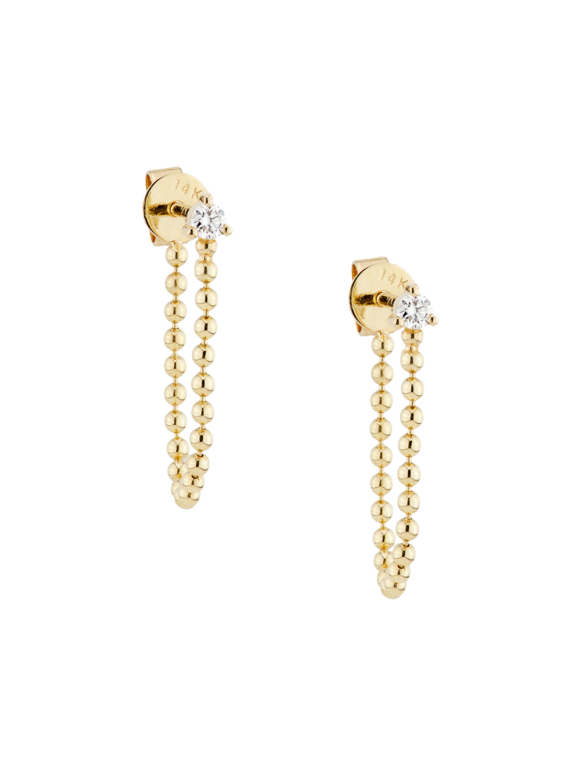 Saks Fifth Avenue Collection Women's 14K Yellow Gold & 0.18 TCW Diamond Chain Drop Earrings - Yellow Gold