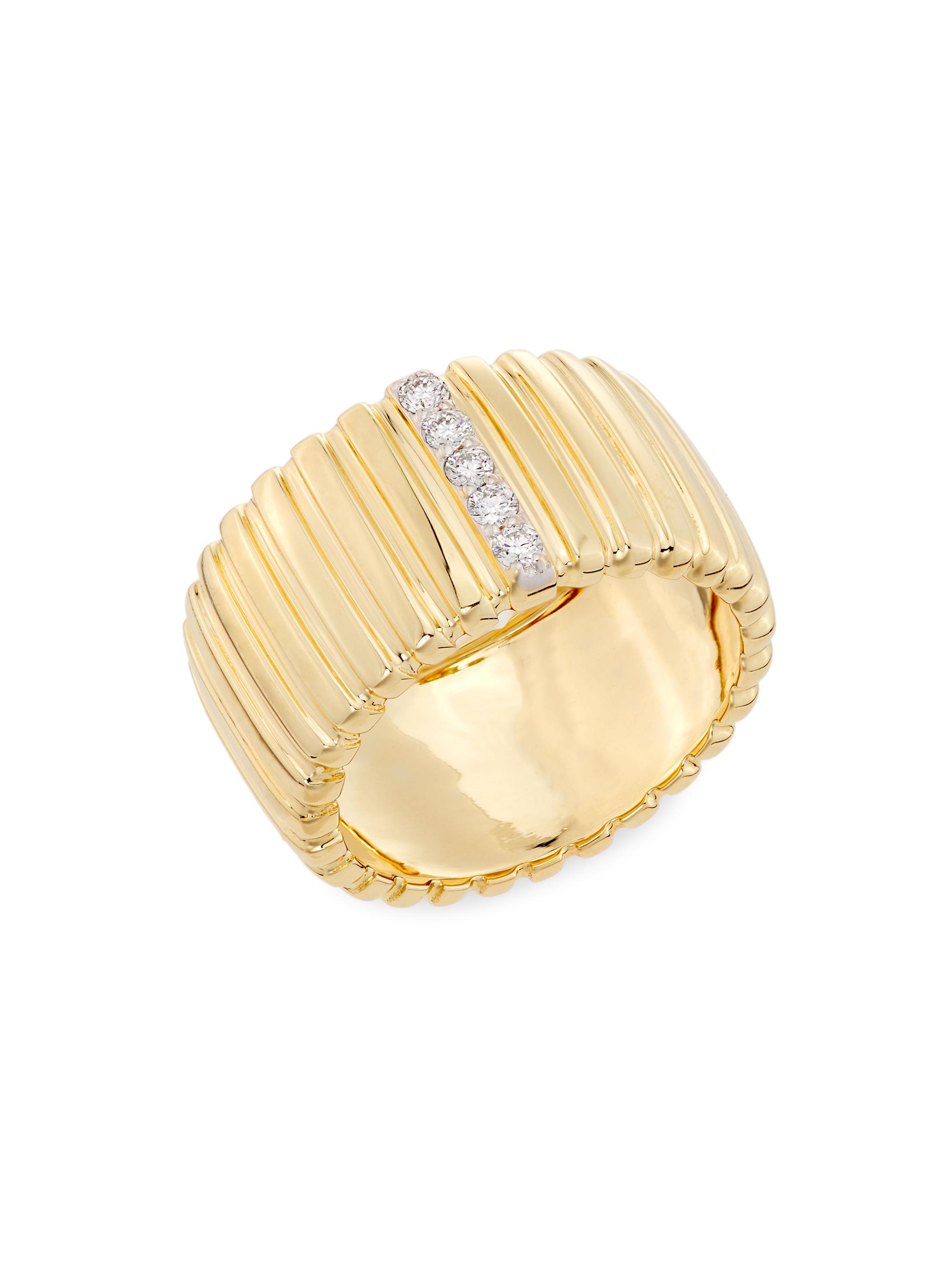 Saks Fifth Avenue Collection Women's 14K Yellow Gold & 0.14 TCW Diamond Ring - Yellow Gold