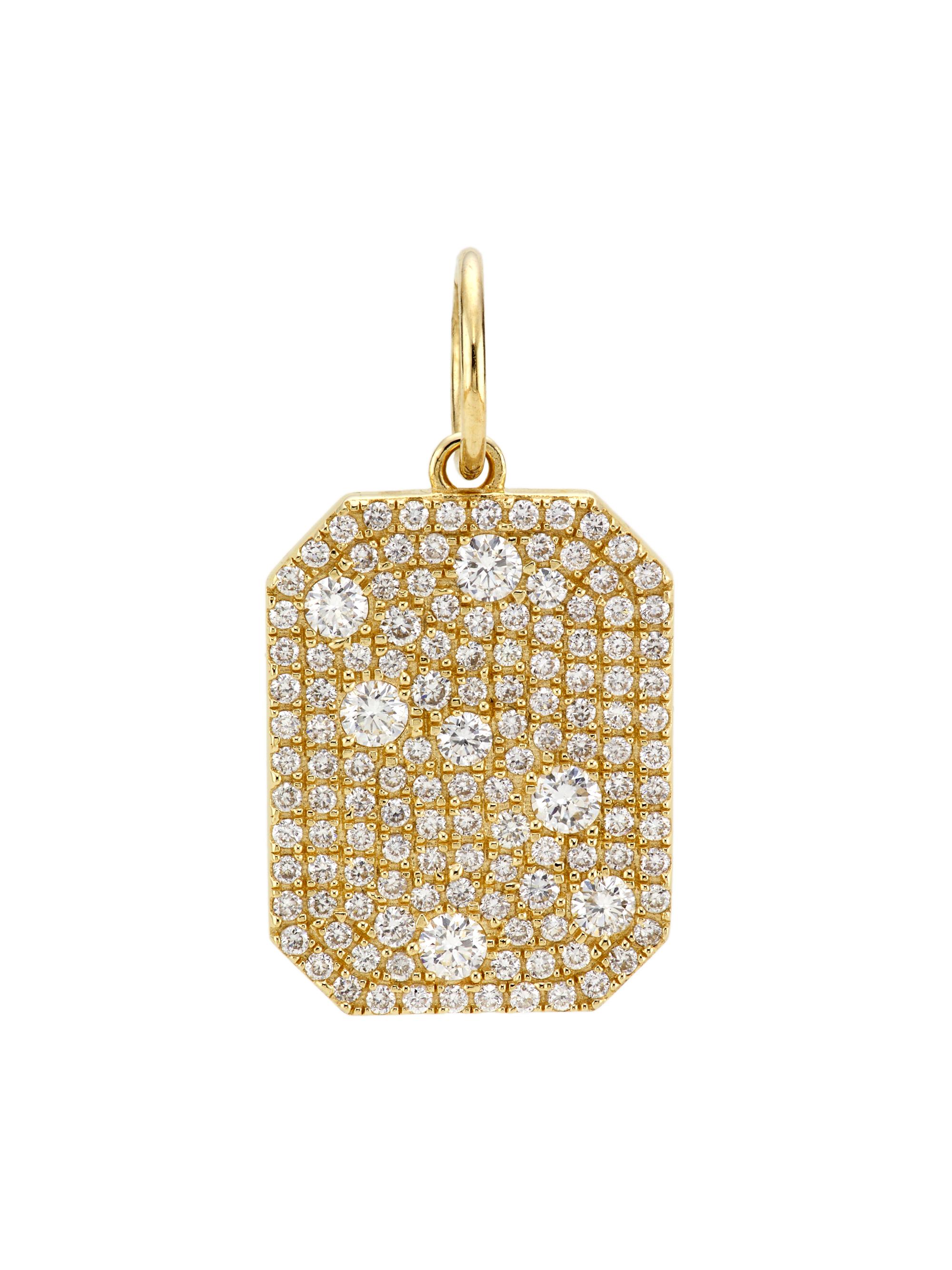 Saks Fifth Avenue Collection Women's 14K Yellow Gold & 0.92 TCW Diamond Dog Tag Pendant - Yellow Gold