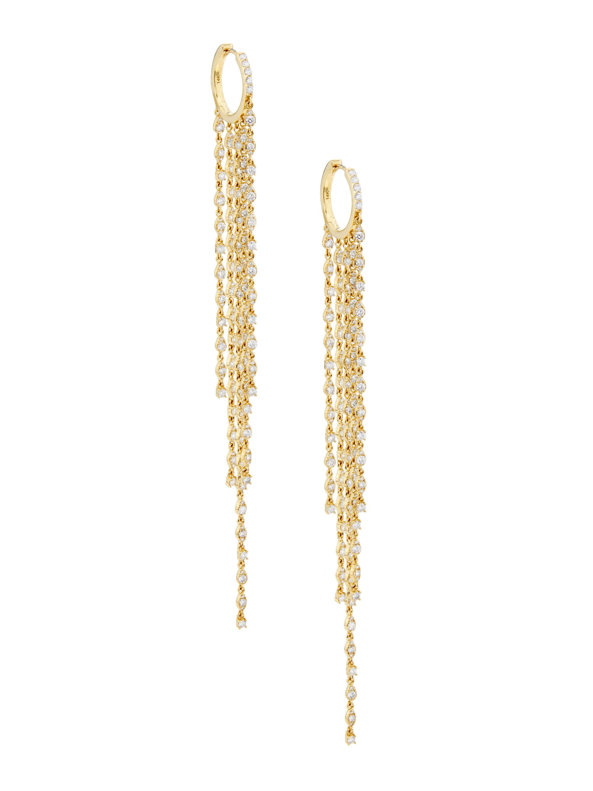 Saks Fifth Avenue Collection Women's 14K Yellow Gold & 3.41 TCW Diamond Drop Earrings - Yellow Gold