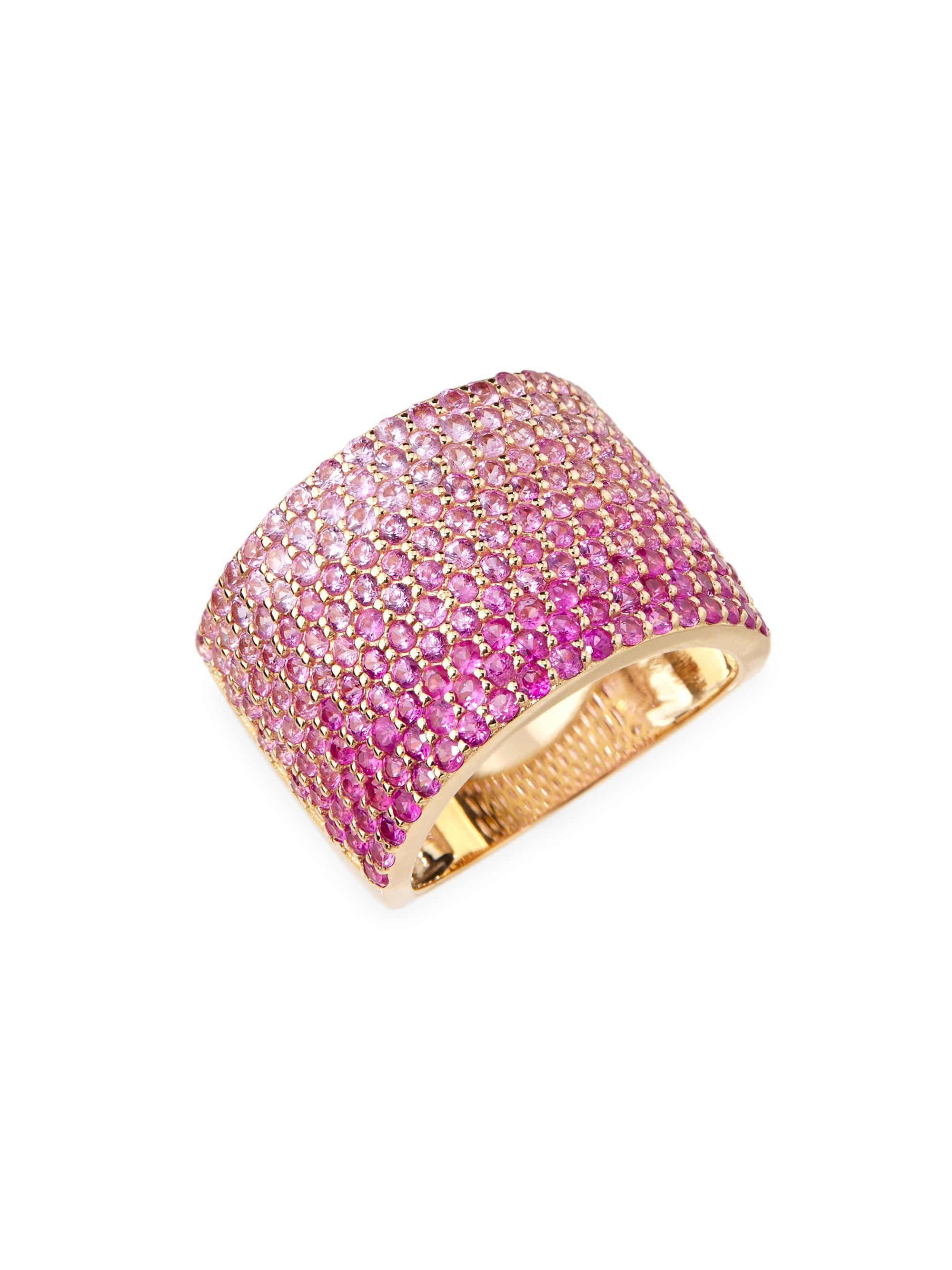 Saks Fifth Avenue Collection Women's 14K Yellow Gold & Ombré Pink Sapphire Ring - Yellow Gold