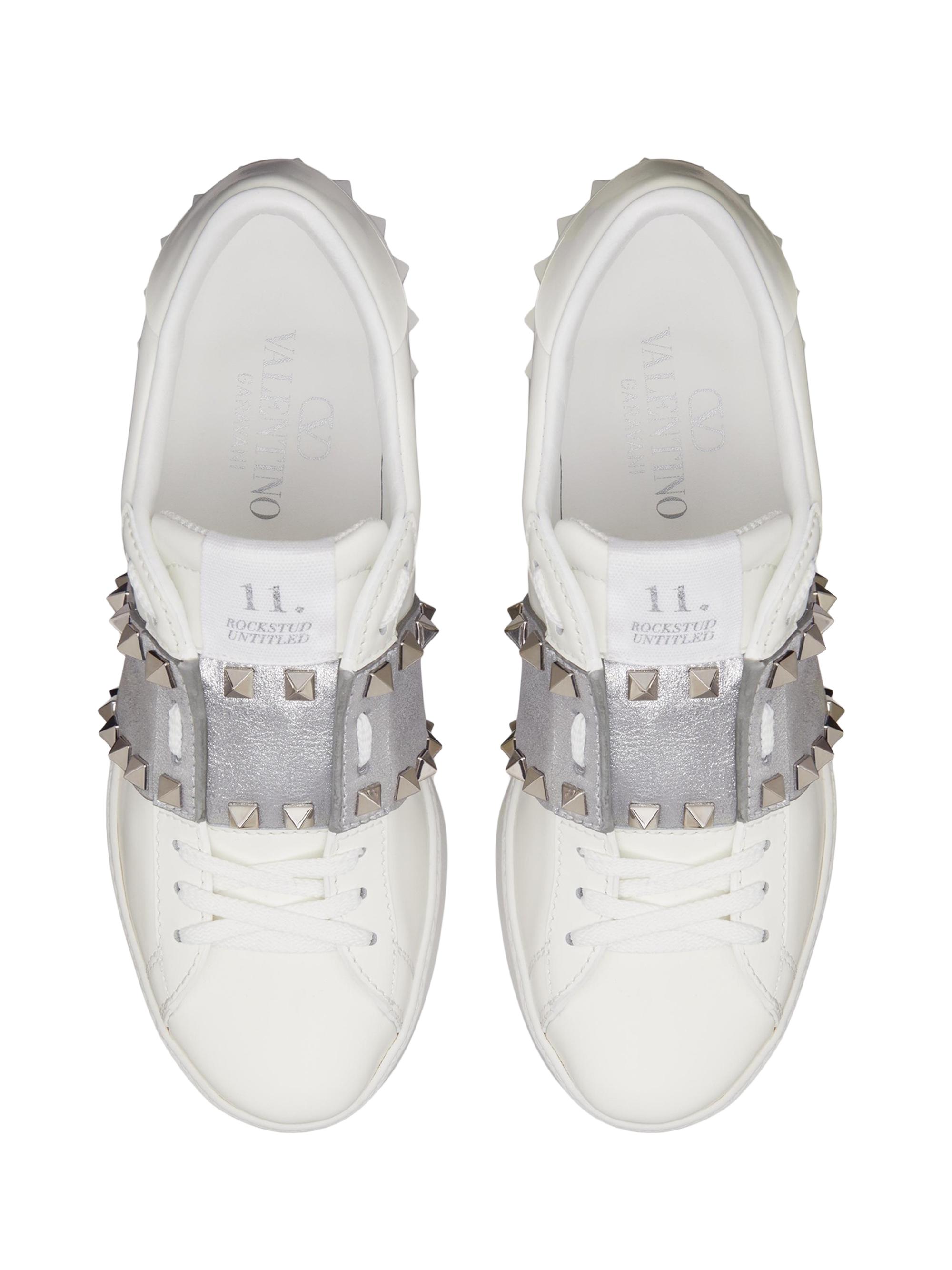 valentino オープンディスコ カーフスキン ウェッジスニーカー85MM Valentino Garavani 85mm Open Disco Wedge Sneakers | White