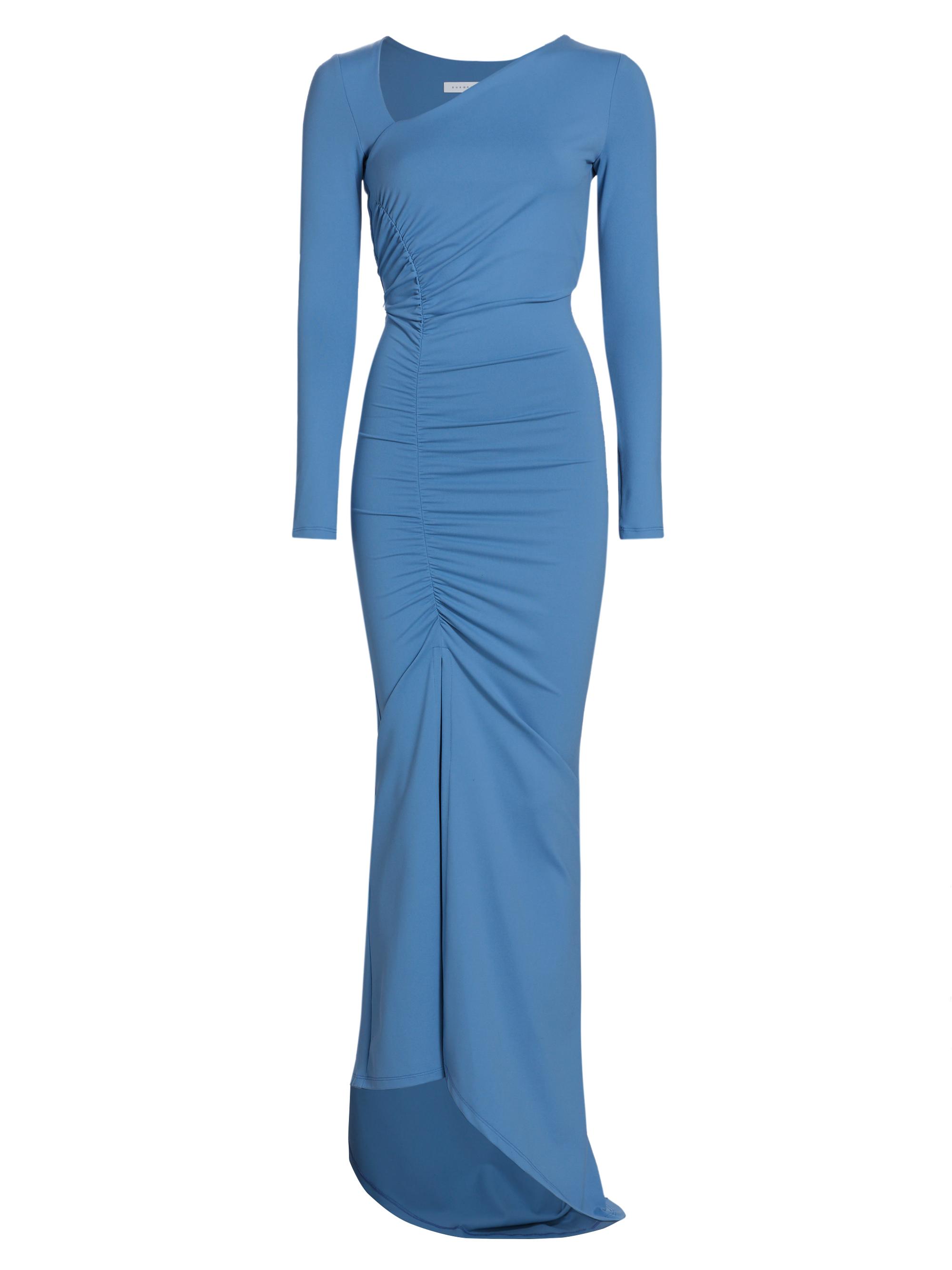 susana monaco Women's Ruched Jersey Maxi Dress - Cornflower