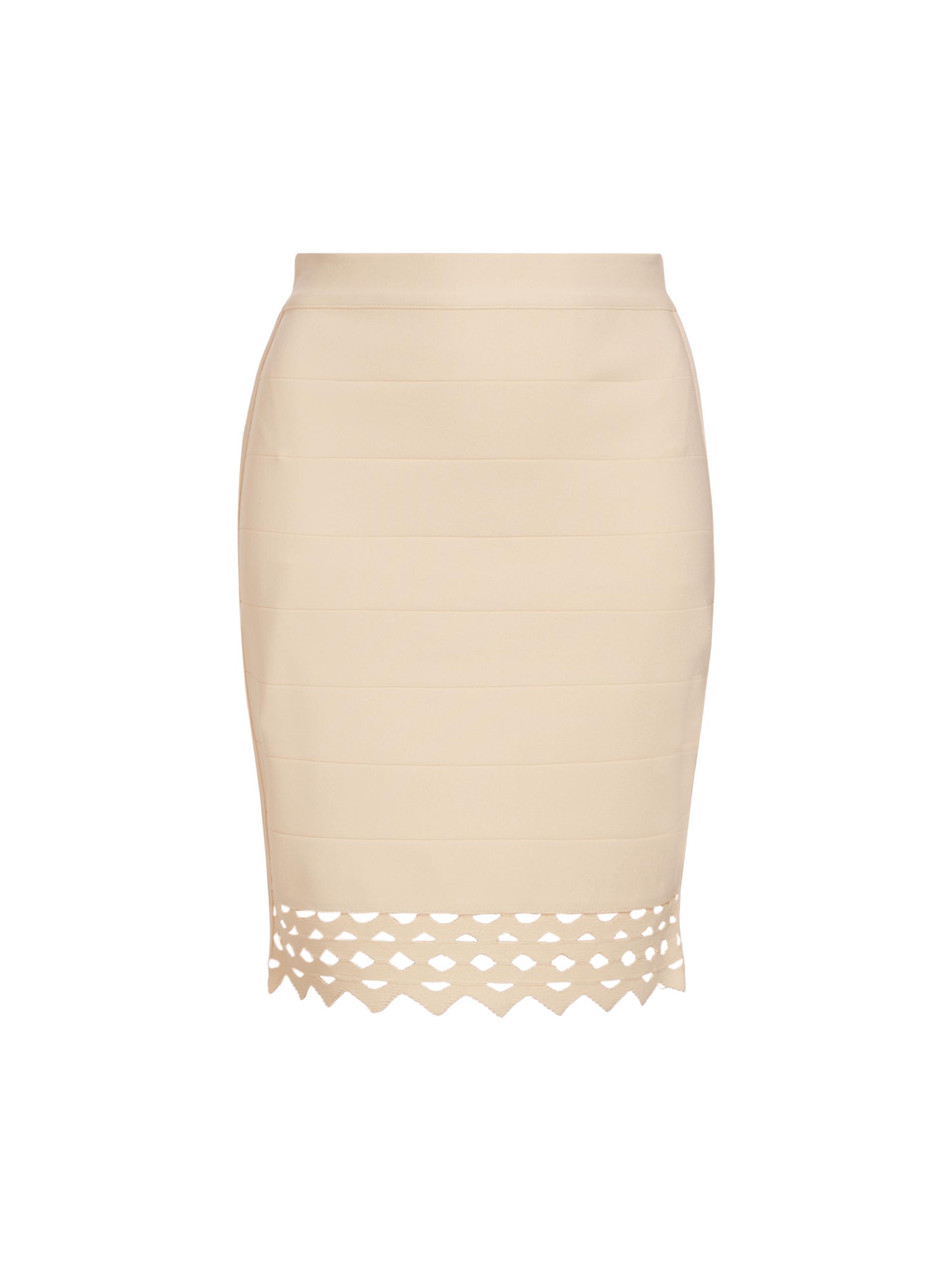 susana monaco Women's Laser-Cut Lace Miniskirt - Blanched Almond