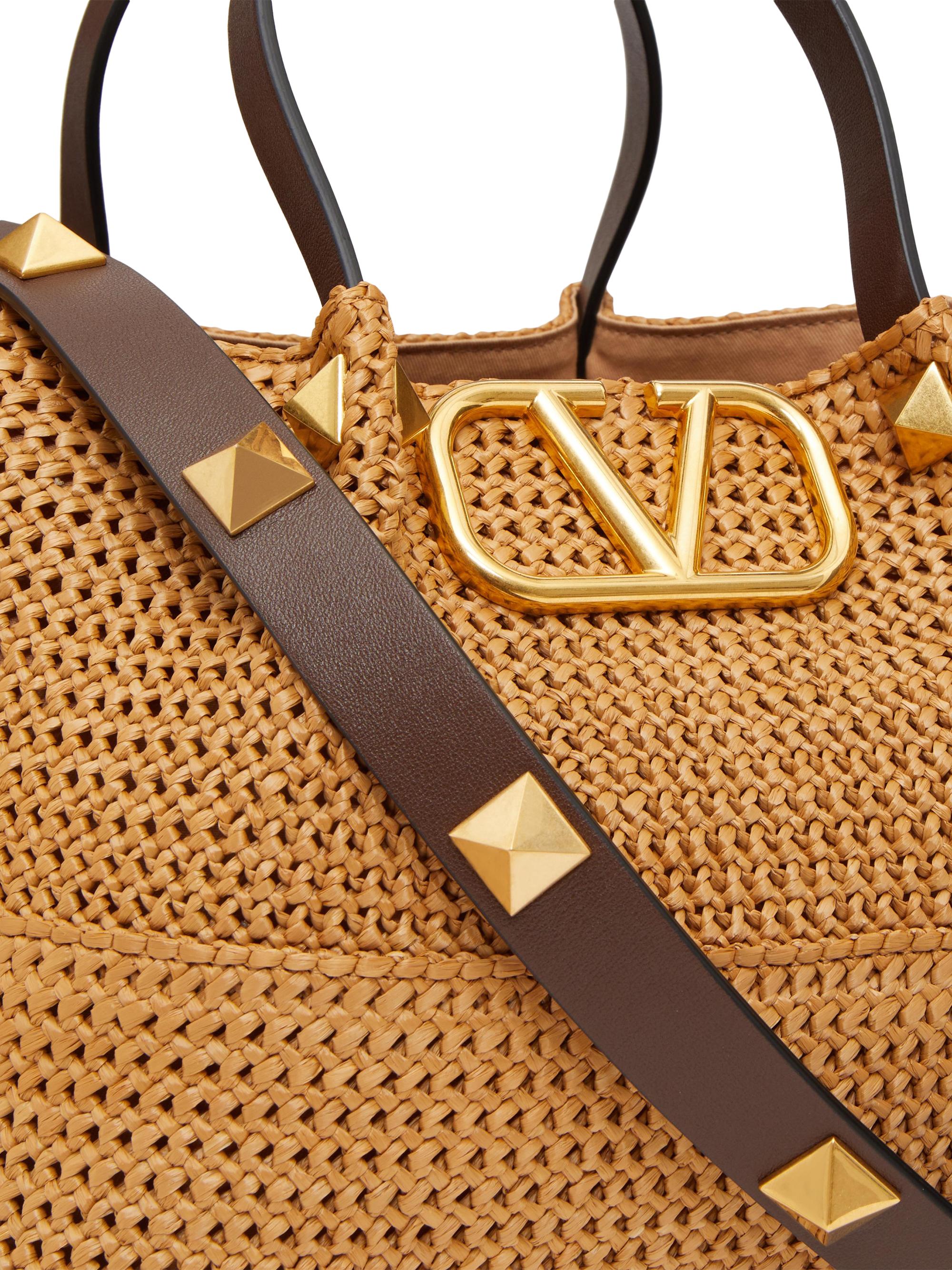 Valentino Garavani Medium Shopping Bag in Synthetic Raffia