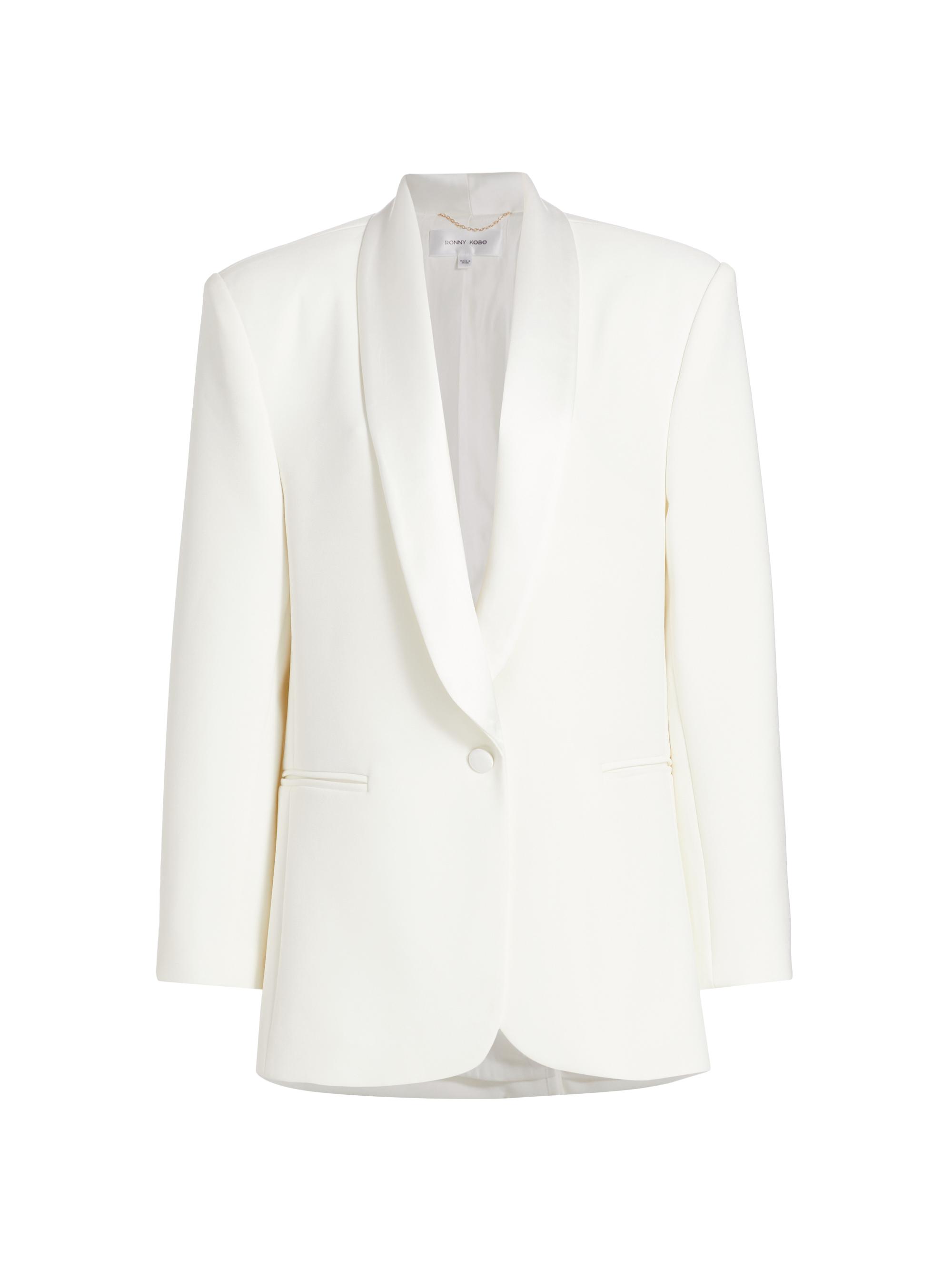 Ronny Kobo Women's Everlan Shawl-Collar Blazer - Off White