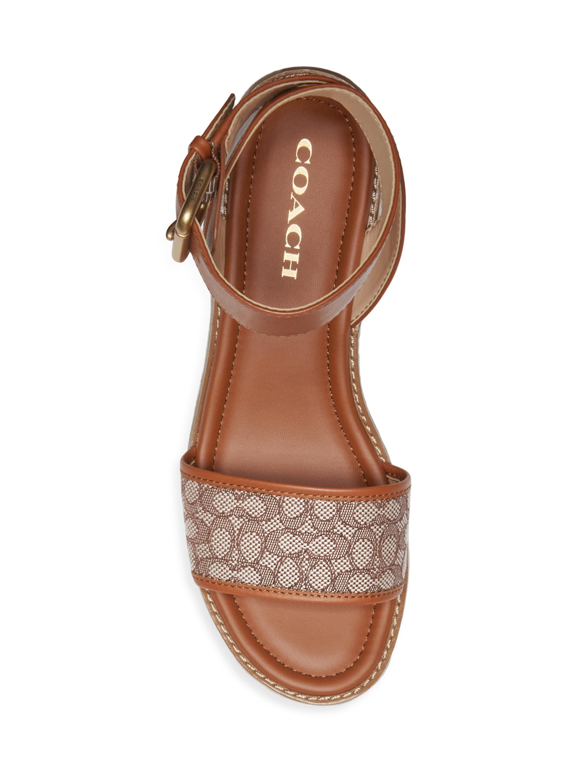 COACH Katherine Signature Jacquard Platform Wedge Sandals | Saks