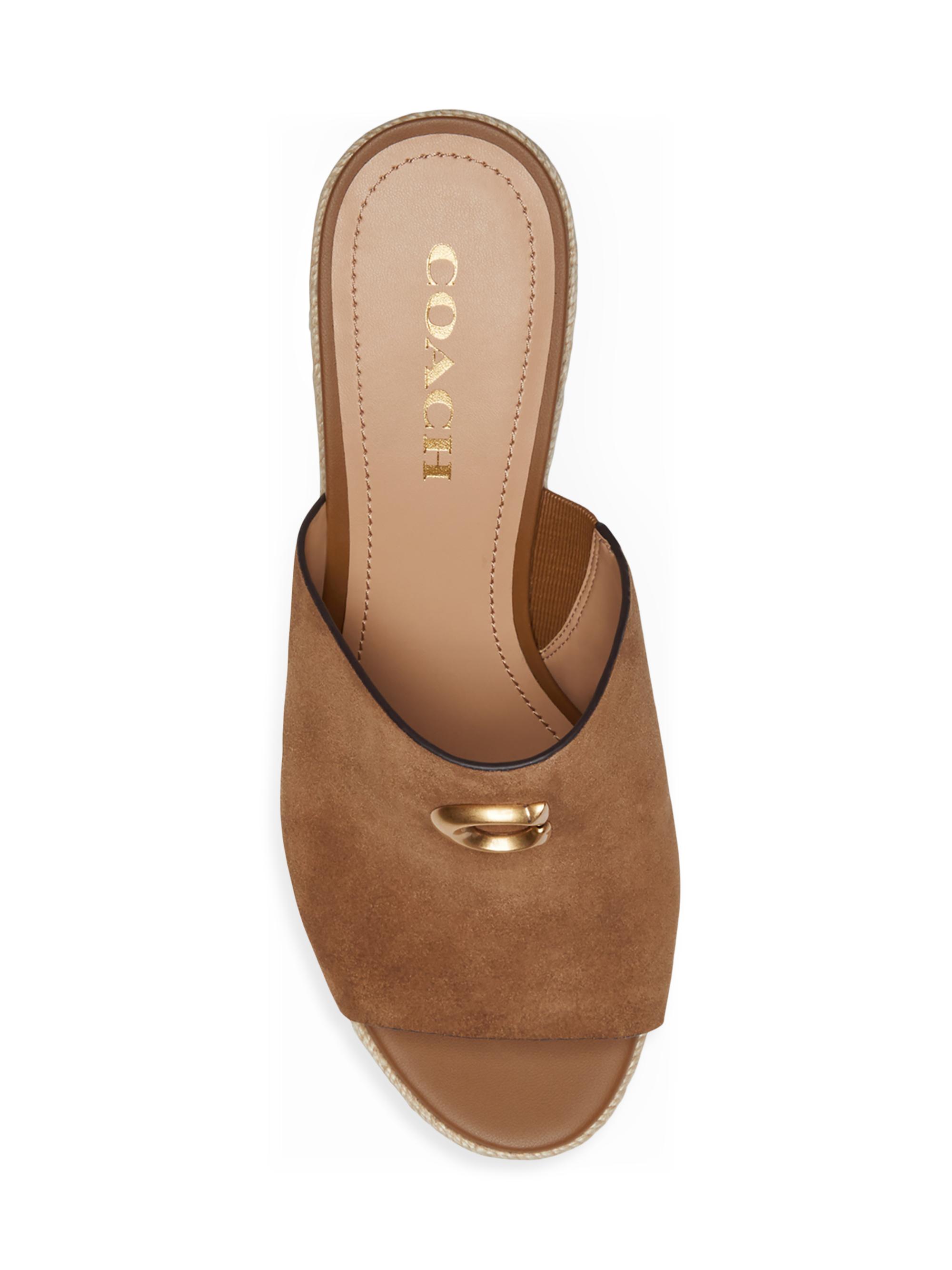 COACH Gloria Suede Espadrille Wedge Sandals | Saks Fifth Avenue display picture 3
