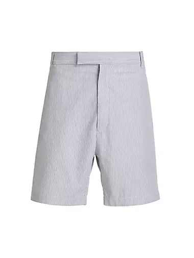Pinstriped Cotton Shorts