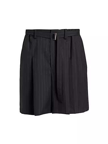 Pinstriped Suiting Shorts