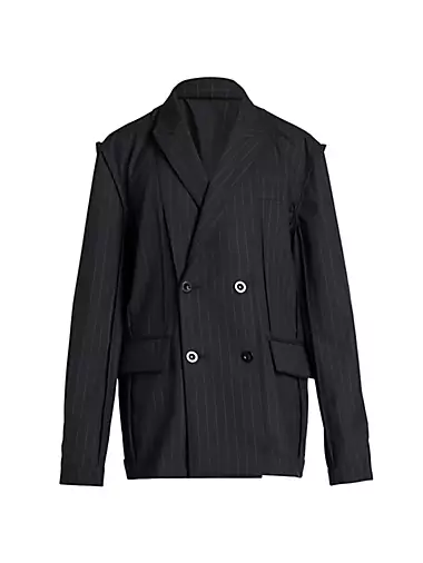 Pinstriped Double-Breasted Jacket