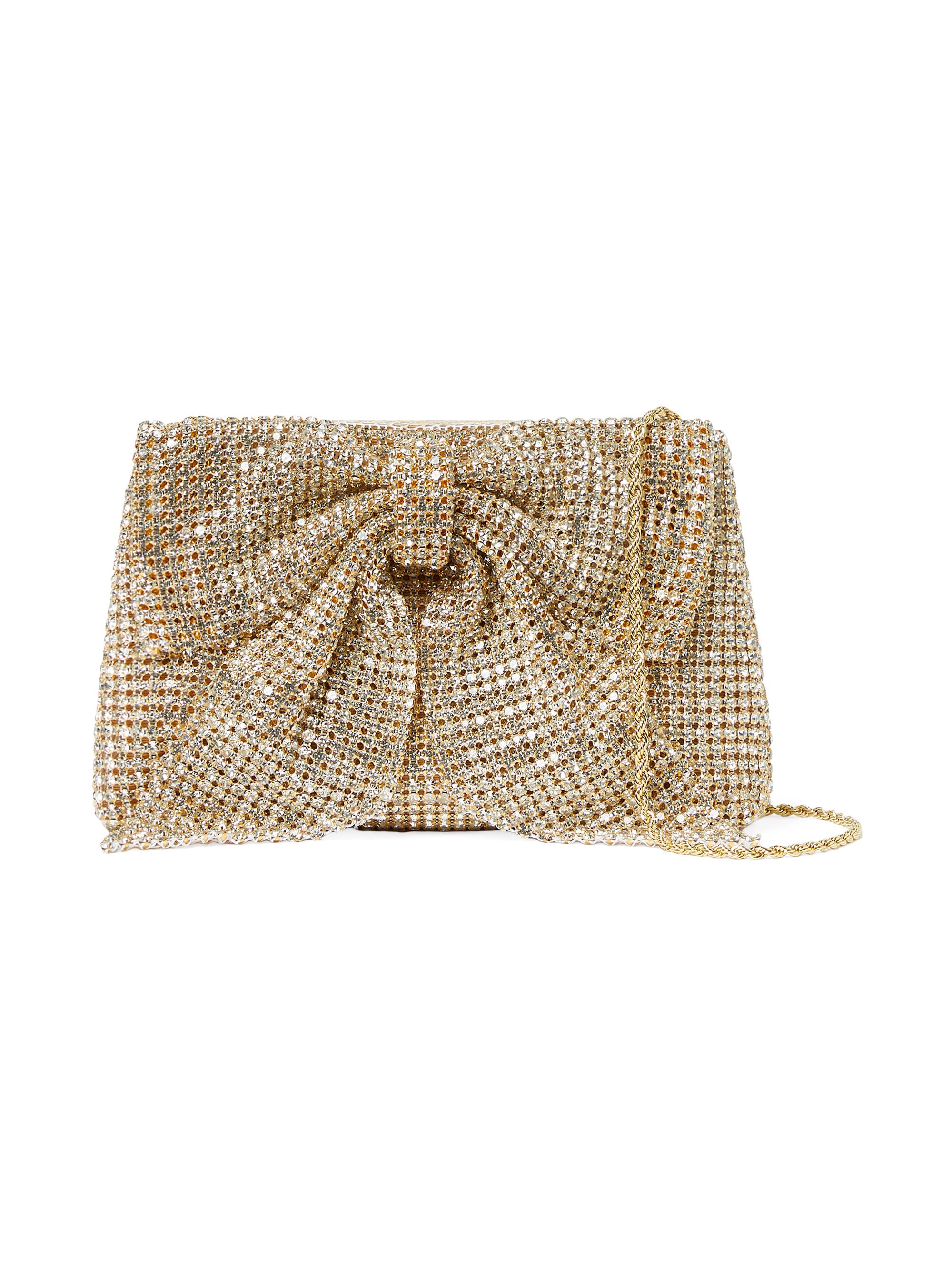 Loeffler Randall Women's Jolene Diamante Bow Clutch - Gold