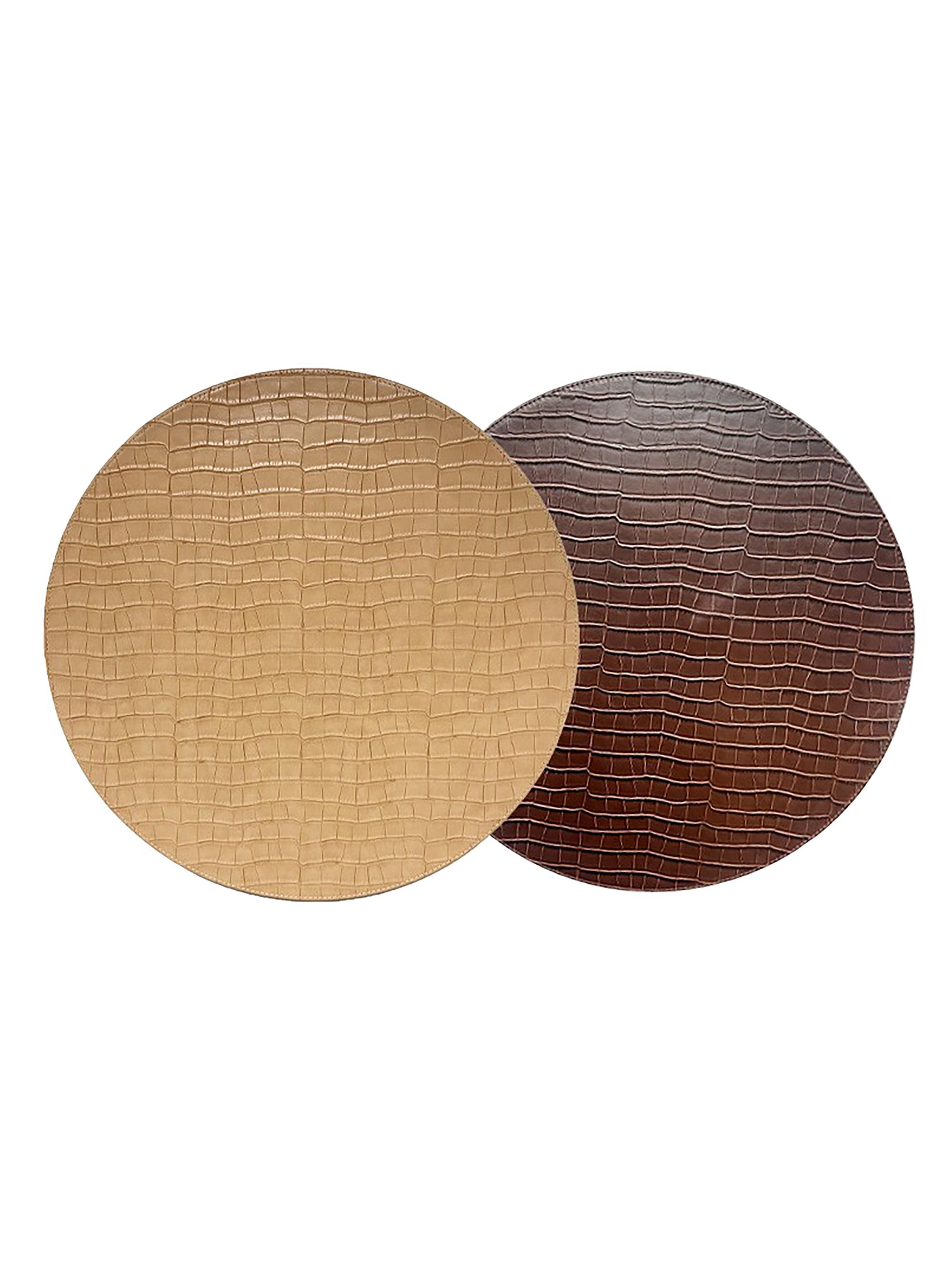 Von Gern Home Croco Reversible Placemats - Set of 4 - Beige Brown