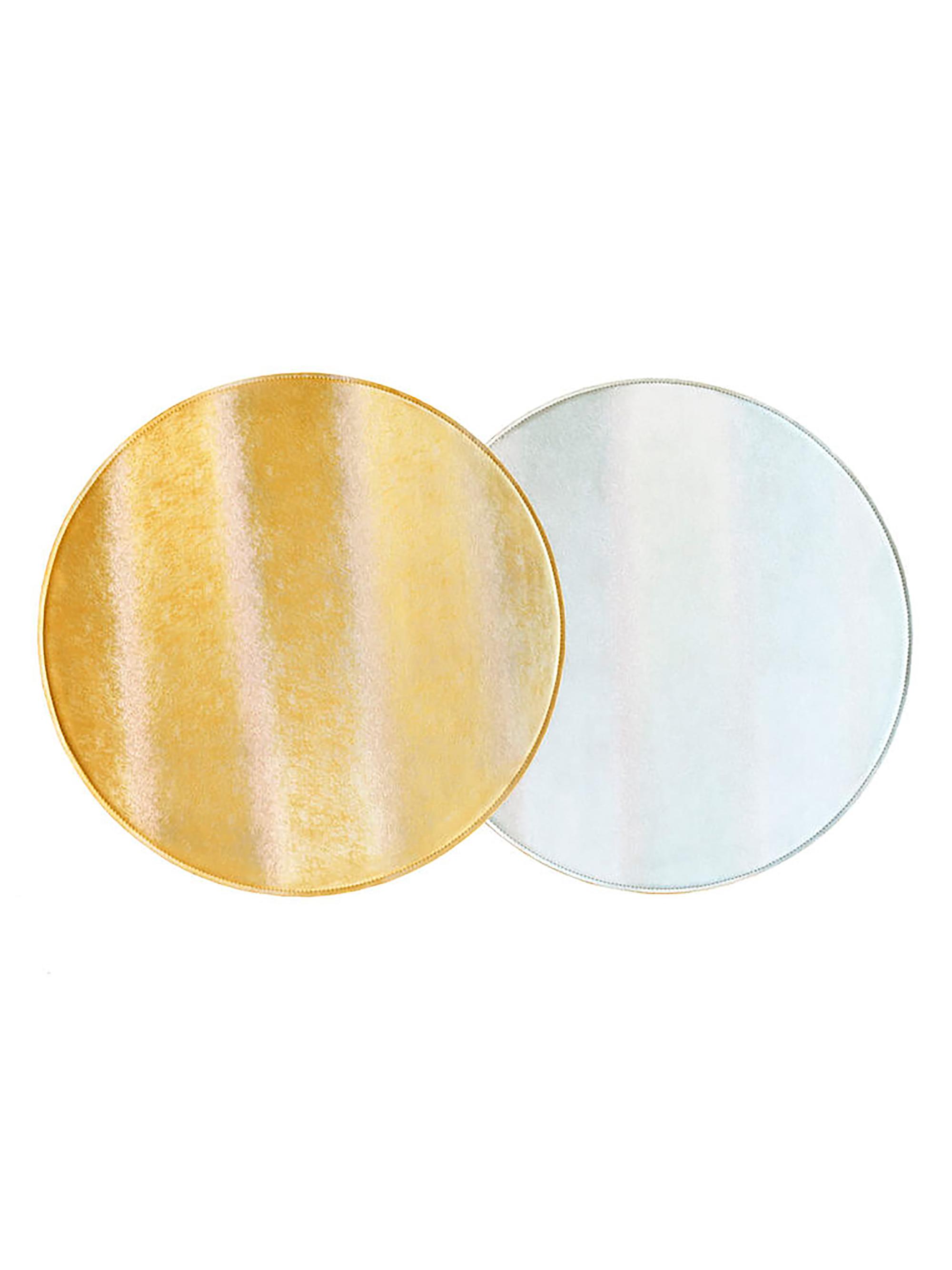 Von Gern Home Textured Metallic Reversible Placemats - Set of 4 - Yellow Blue