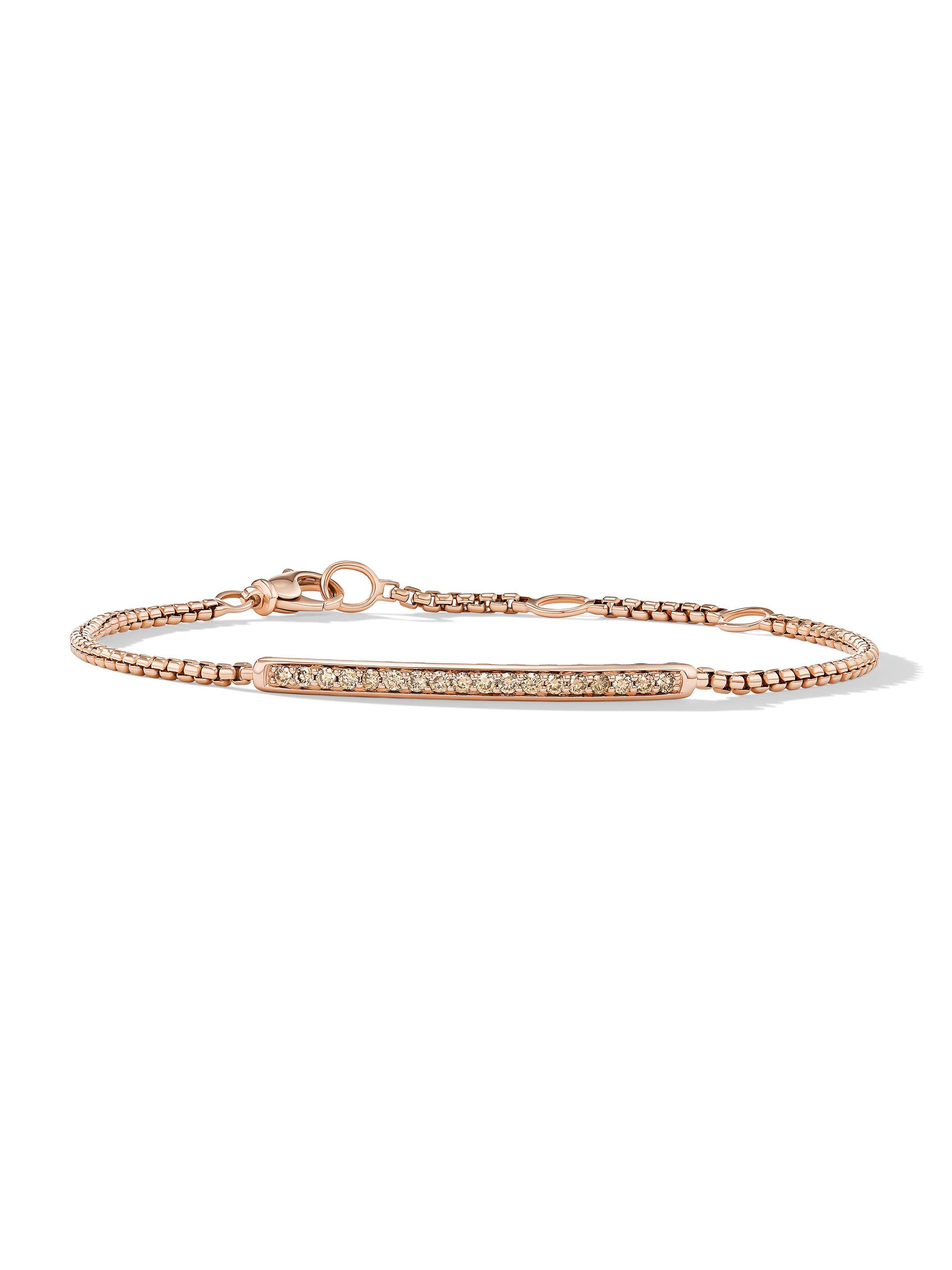 David Yurman Women's Petite Pavé Bar Bracelet In 18K Rose Gold With Cognac Diamonds - Rose Gold